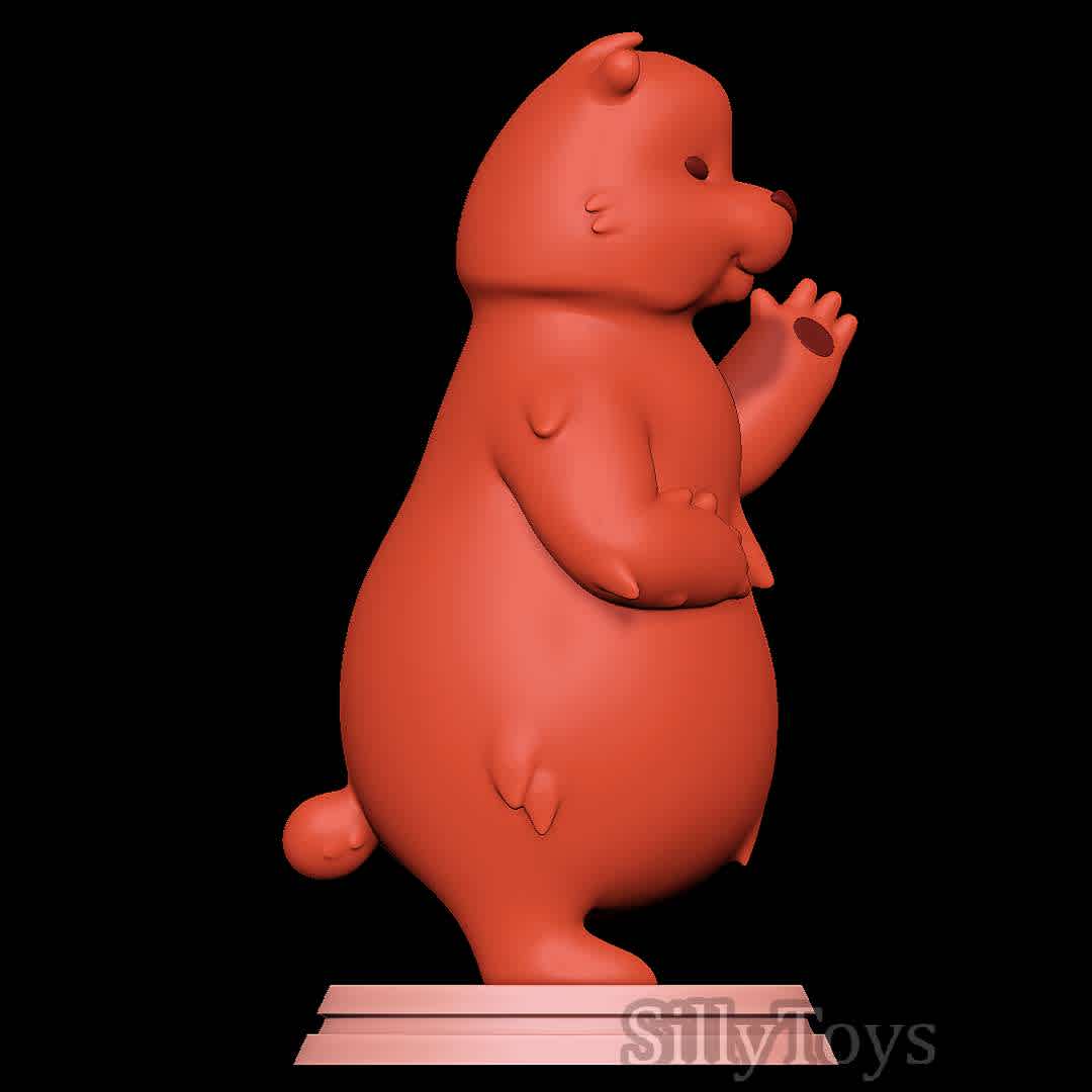 Bear Cartoon - Good Bear - The best files for 3D printing in the world. Stl models divided into parts to facilitate 3D printing. All kinds of characters, decoration, cosplay, prosthetics, pieces. Quality in 3D printing. Affordable 3D models. Low cost. Collective purchases of 3D files.