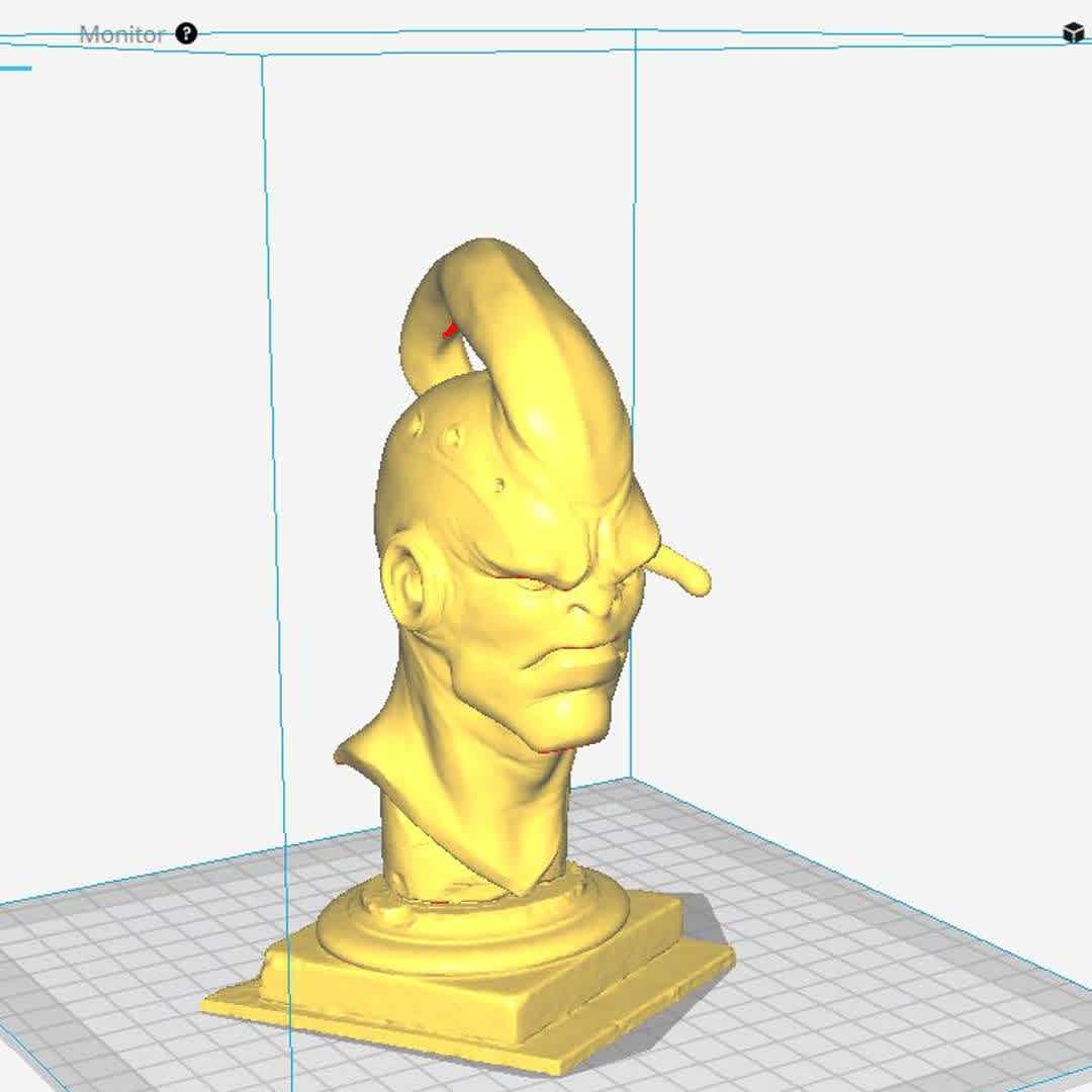 Bhu bust - this is Bhu character from Dragon Ball Z universe - The best files for 3D printing in the world. Stl models divided into parts to facilitate 3D printing. All kinds of characters, decoration, cosplay, prosthetics, pieces. Quality in 3D printing. Affordable 3D models. Low cost. Collective purchases of 3D files.