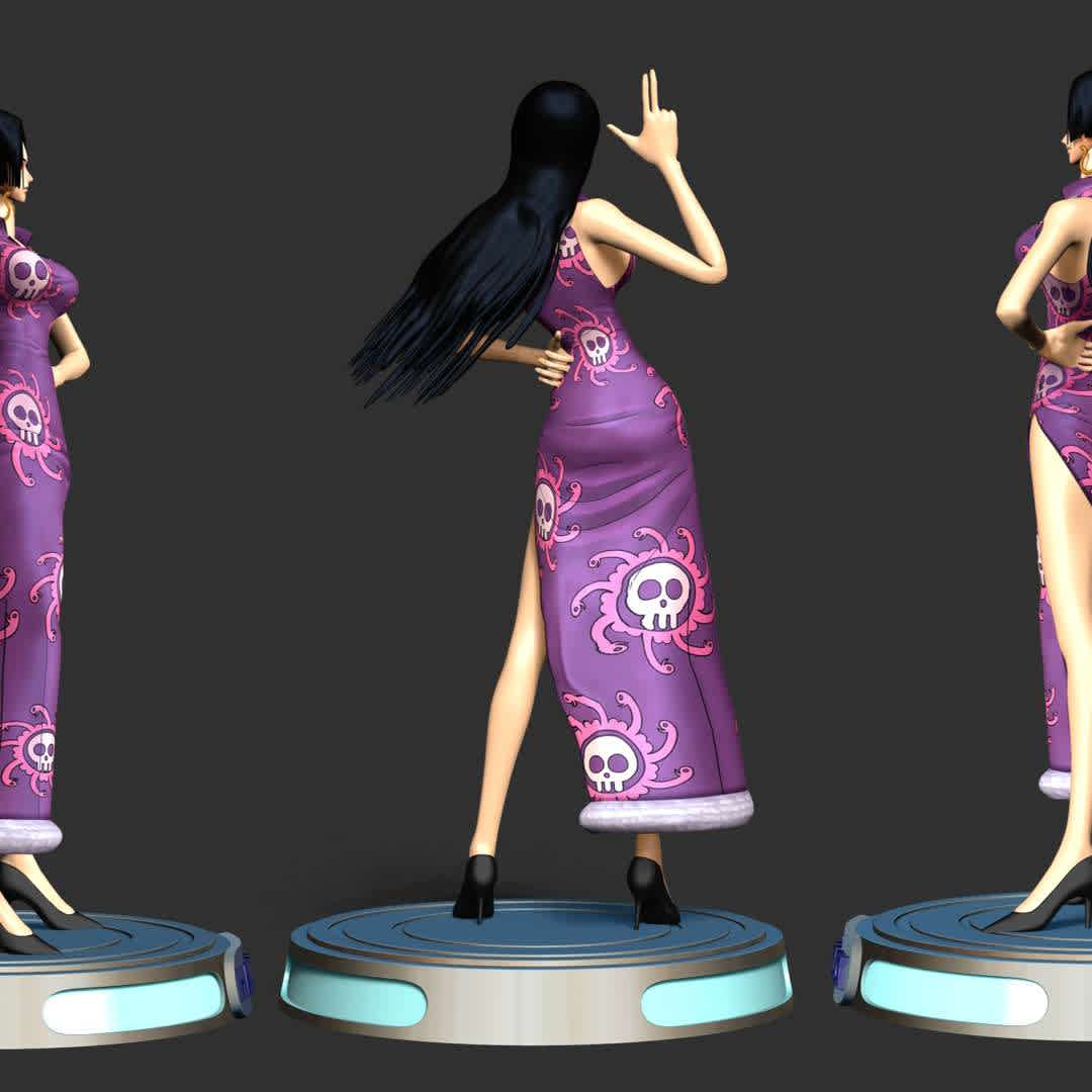 Boa Hancock - One Piece - Information: This model has a height of 15 cm.

When you purchase this model, you will own:
 
- STL, OBJ file with 05 separated files (included key to connect parts) is ready for 3D printing.
 - Zbrush original files (ZTL) for you to customize as you like.

This is version 1.0 of this model.
Thanks for viewing! Hope you like her. - Los mejores archivos para impresión 3D del mundo. Modelos Stl divididos en partes para facilitar la impresión 3D. Todo tipo de personajes, decoración, cosplay, prótesis, piezas. Calidad en impresión 3D. Modelos 3D asequibles. Bajo costo. Compras colectivas de archivos 3D.