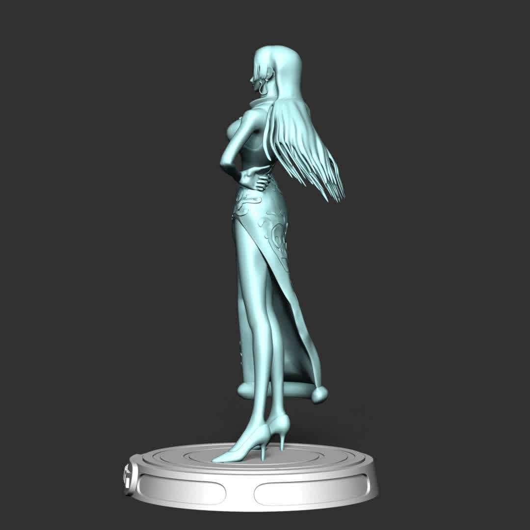 Boa Hancock - One Piece - Information: This model has a height of 15 cm.

When you purchase this model, you will own:
 
- STL, OBJ file with 05 separated files (included key to connect parts) is ready for 3D printing.
 - Zbrush original files (ZTL) for you to customize as you like.

This is version 1.0 of this model.
Thanks for viewing! Hope you like her. - Los mejores archivos para impresión 3D del mundo. Modelos Stl divididos en partes para facilitar la impresión 3D. Todo tipo de personajes, decoración, cosplay, prótesis, piezas. Calidad en impresión 3D. Modelos 3D asequibles. Bajo costo. Compras colectivas de archivos 3D.