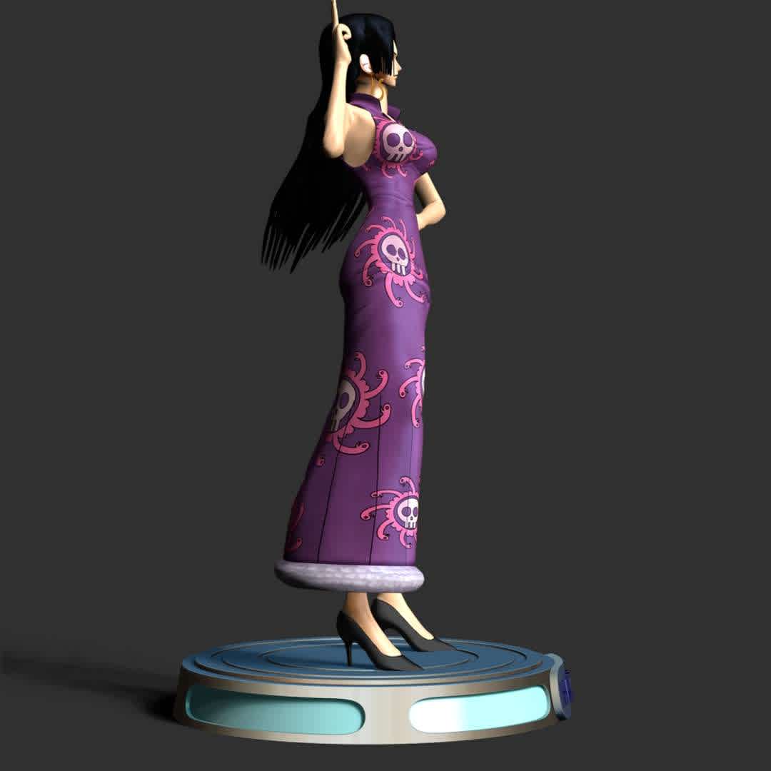 Boa Hancock - One Piece - Information: This model has a height of 15 cm.

When you purchase this model, you will own:
 
- STL, OBJ file with 05 separated files (included key to connect parts) is ready for 3D printing.
 - Zbrush original files (ZTL) for you to customize as you like.

This is version 1.0 of this model.
Thanks for viewing! Hope you like her. - The best files for 3D printing in the world. Stl models divided into parts to facilitate 3D printing. All kinds of characters, decoration, cosplay, prosthetics, pieces. Quality in 3D printing. Affordable 3D models. Low cost. Collective purchases of 3D files.