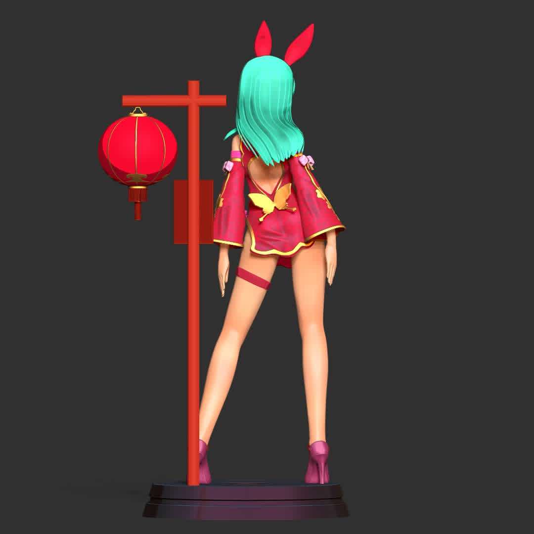 Bulma - Lunar New Year  - "Bulma in Asian Lunar New Year costume"

Basic parameters:

- STL, OBJ format for 3D printing with 07 discrete objects
- Model height: 25cm
- Version 1.0: Polygons: 1794961 & Vertices: 989068

Model ready for 3D printing.

Please vote positively for me if you find this model useful. - The best files for 3D printing in the world. Stl models divided into parts to facilitate 3D printing. All kinds of characters, decoration, cosplay, prosthetics, pieces. Quality in 3D printing. Affordable 3D models. Low cost. Collective purchases of 3D files.