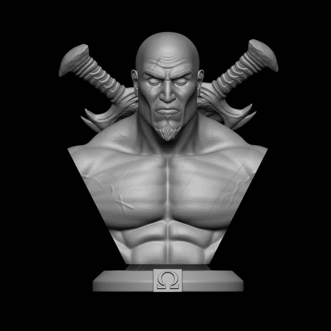 KRATOS BUST - The 3D model is primed and ready for 3D printing. Print test performed on the Creality LD-006 printer. Contents: STL file in Winrar to unzip.

Approximate Height: 150mm

Tip for a good impression:

Make sure your printer is calibrated Use the correct timing for your resin/printer After printing, wash the piece and remove the supports by hand or with the aid of pliers, remove carefully Cure your parts Finish your piece with sandpaper Paint your piece and make your collection. Thank you very much. Hope you like it! ;D

Thank you for downloading and supporting! Please remember to rate my work ! thanks! - The best files for 3D printing in the world. Stl models divided into parts to facilitate 3D printing. All kinds of characters, decoration, cosplay, prosthetics, pieces. Quality in 3D printing. Affordable 3D models. Low cost. Collective purchases of 3D files.