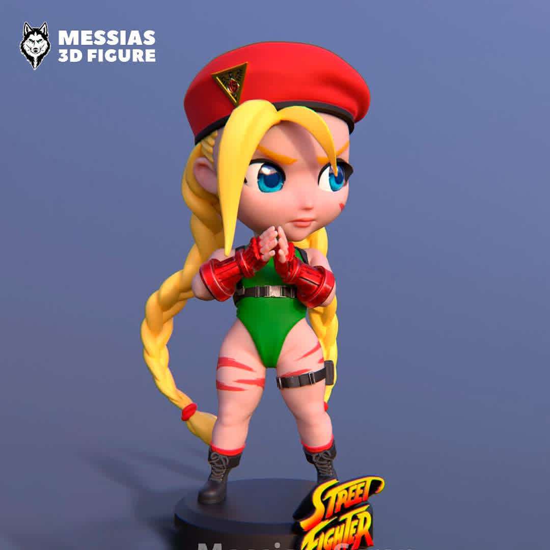 Cammy Street Chibi 3D Print Model - Unleash the Power: 3D-Printed Cammy from Street Fighter! Immerse yourself in the adrenaline-pumping world of Street Fighter with our digital 3D print files showcasing the fierce Cammy. Meticulously designed, these files enable you to bring this dynamic character to life through the magic of 3D printing.

Embark on a creative journey as you customize the size, color, and materials to suit your style. Whether you're a gaming enthusiast or a Street Fighter aficionado, this digital creation captures Cammy's strength and agility with unparalleled detail.

Be among the exclusive few to own this extraordinary 3D-printed masterpiece, seamlessly blending the excitement of gaming with cutting-edge technology. Order now and add the formidable Cammy to your collection. Let her martial prowess and dynamic presence make a bold statement in your space. - Los mejores archivos para impresión 3D del mundo. Modelos Stl divididos en partes para facilitar la impresión 3D. Todo tipo de personajes, decoración, cosplay, prótesis, piezas. Calidad en impresión 3D. Modelos 3D asequibles. Bajo costo. Compras colectivas de archivos 3D.