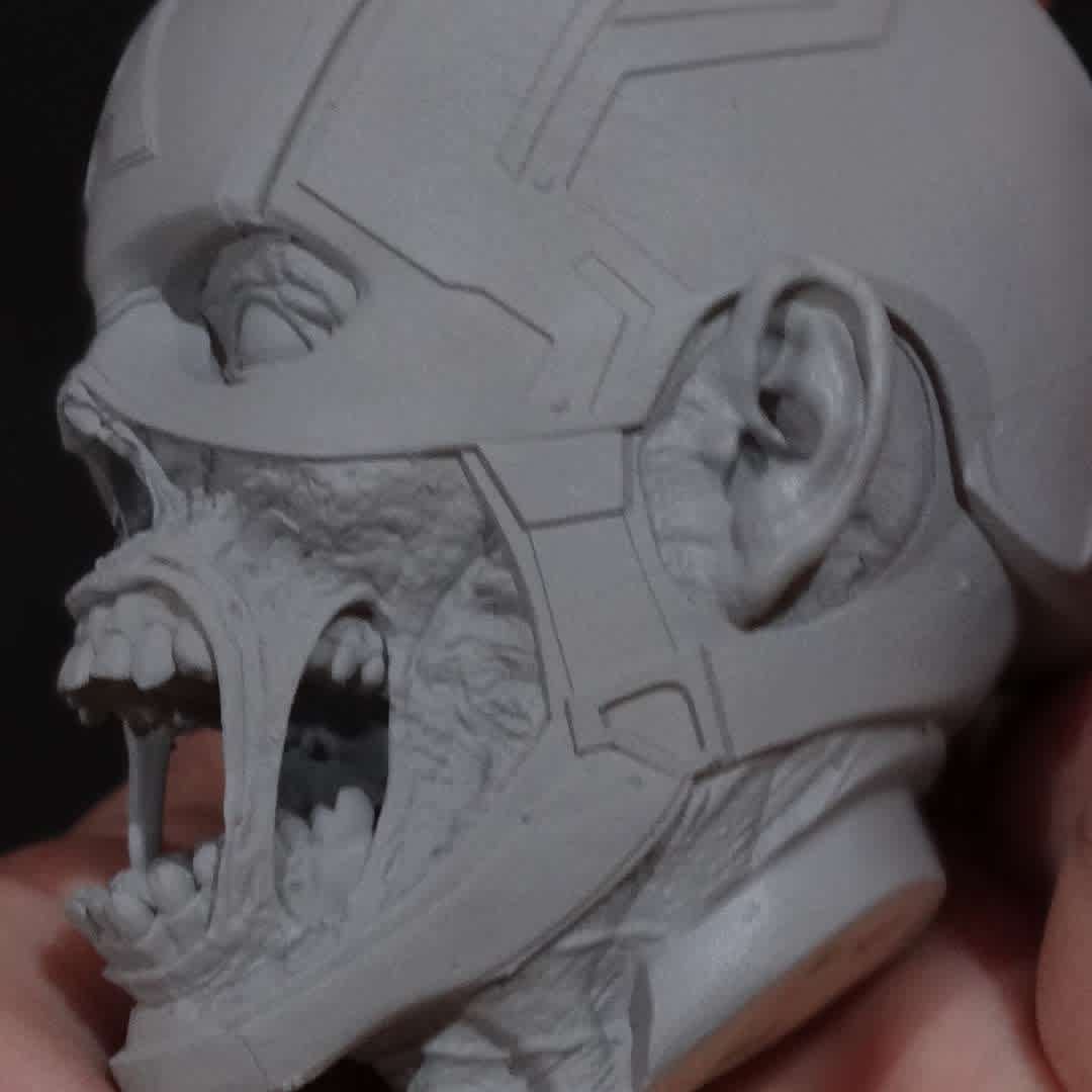 Captain America Zombie - Captain America Zombie, 200mm high 3D printing bust.

This STL and the resulting printout are for the purchaser's personal use only, and you are not permitted to modify, share or resell my work (Digital or Physical). Please support the artist and his works. - Los mejores archivos para impresión 3D del mundo. Modelos Stl divididos en partes para facilitar la impresión 3D. Todo tipo de personajes, decoración, cosplay, prótesis, piezas. Calidad en impresión 3D. Modelos 3D asequibles. Bajo costo. Compras colectivas de archivos 3D.