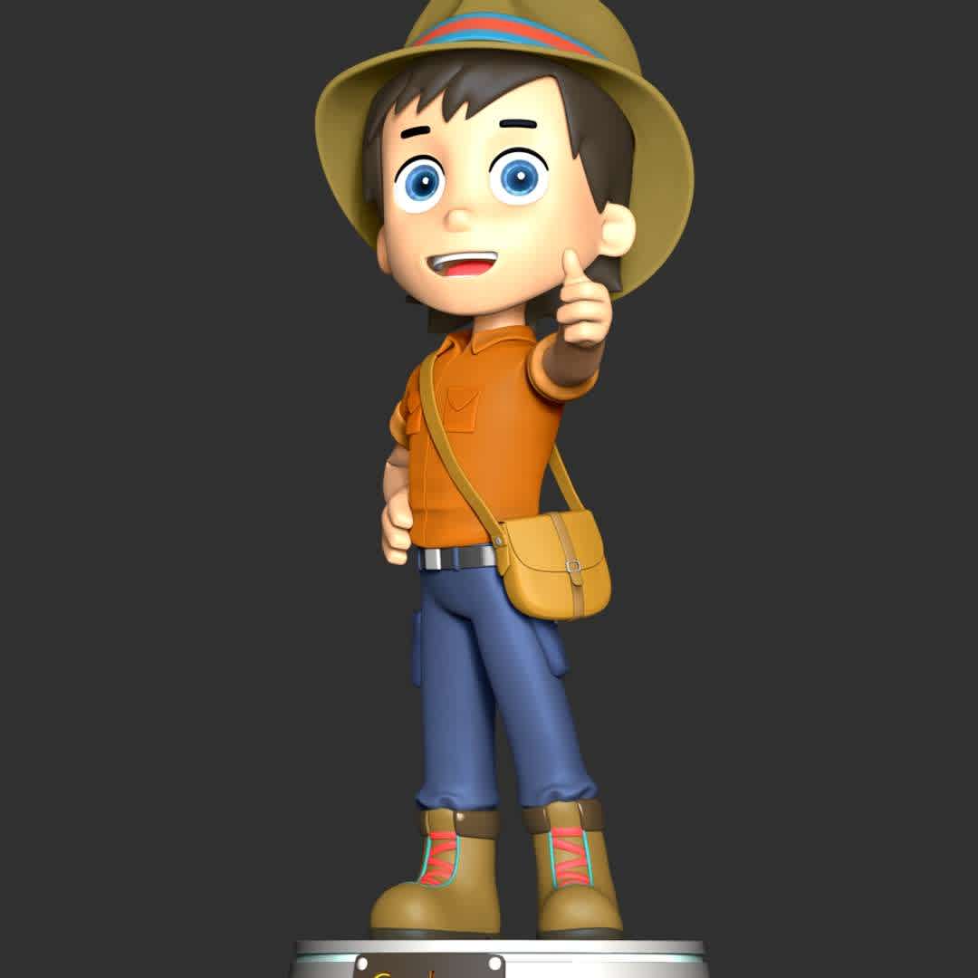 Carlos - Paw Patrol - **Carlos is Ryder's pen pal from the jungle, and is the caretaker of Tracker.**

These information of model:

**- The height of current model is 20 cm and you can free to scale it.**

**- Format files: STL, OBJ to supporting 3D printing.**

Please don't hesitate to contact me if you have any issues question. - Os melhores arquivos para impressão 3D do mundo. Modelos stl divididos em partes para facilitar a impressão 3D. Todos os tipos de personagens, decoração, cosplay, próteses, peças. Qualidade na impressão 3D. Modelos 3D com preço acessível. Baixo custo. Compras coletivas de arquivos 3D.