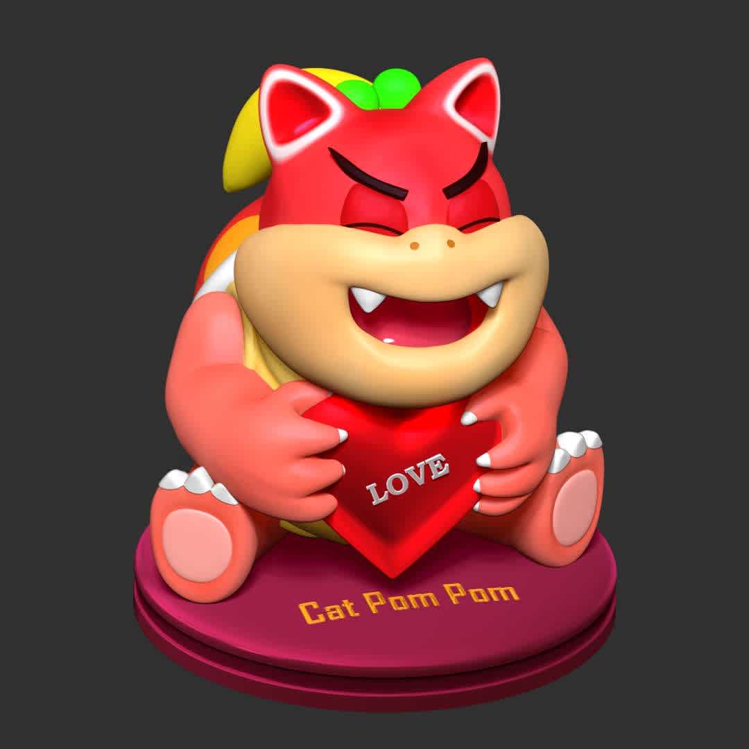 Cat Pom Pom - Cat Pom Pom is a transformation of Pom Pom (Pom Pom is a character that first appears in Super Mario 3D Land)

Basic parameters:

- STL, OBJ format for 3D printing with 03 discrete objects
- ZTL format for Zbrush (version 2019.1.2 or later)
- Model height: 15cm
- Version 1.0 - Polygons: 1010172 & Vertices: 628678

Model ready for 3D printing.

Please vote positively for me if you find this model useful. - Os melhores arquivos para impressão 3D do mundo. Modelos stl divididos em partes para facilitar a impressão 3D. Todos os tipos de personagens, decoração, cosplay, próteses, peças. Qualidade na impressão 3D. Modelos 3D com preço acessível. Baixo custo. Compras coletivas de arquivos 3D.