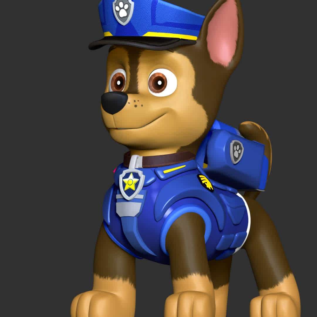 Chase Police - Paw Patrol The Movie - These information of model:

**- The height of current model is 30 cm and you can free to scale it.**

**- Format files: STL, OBJ to supporting 3D printing.**

Please don't hesitate to contact me if you have any issues question. - The best files for 3D printing in the world. Stl models divided into parts to facilitate 3D printing. All kinds of characters, decoration, cosplay, prosthetics, pieces. Quality in 3D printing. Affordable 3D models. Low cost. Collective purchases of 3D files.