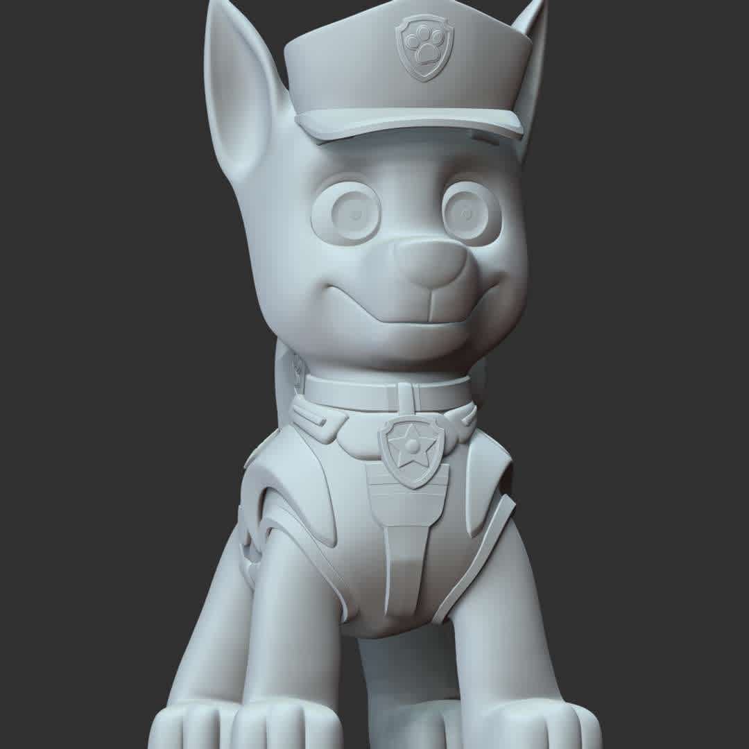 Chase Police - Paw Patrol The Movie - These information of model:

**- The height of current model is 30 cm and you can free to scale it.**

**- Format files: STL, OBJ to supporting 3D printing.**

Please don't hesitate to contact me if you have any issues question. - The best files for 3D printing in the world. Stl models divided into parts to facilitate 3D printing. All kinds of characters, decoration, cosplay, prosthetics, pieces. Quality in 3D printing. Affordable 3D models. Low cost. Collective purchases of 3D files.