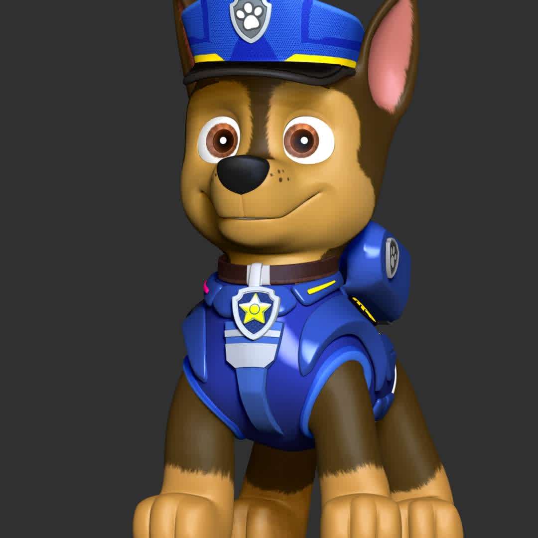 Chase Police - Paw Patrol The Movie - These information of model:

**- The height of current model is 30 cm and you can free to scale it.**

**- Format files: STL, OBJ to supporting 3D printing.**

Please don't hesitate to contact me if you have any issues question. - Os melhores arquivos para impressão 3D do mundo. Modelos stl divididos em partes para facilitar a impressão 3D. Todos os tipos de personagens, decoração, cosplay, próteses, peças. Qualidade na impressão 3D. Modelos 3D com preço acessível. Baixo custo. Compras coletivas de arquivos 3D.