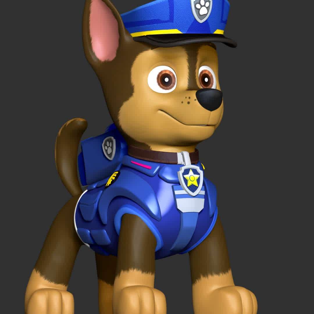 Chase Police - Paw Patrol The Movie - These information of model:

**- The height of current model is 30 cm and you can free to scale it.**

**- Format files: STL, OBJ to supporting 3D printing.**

Please don't hesitate to contact me if you have any issues question. - The best files for 3D printing in the world. Stl models divided into parts to facilitate 3D printing. All kinds of characters, decoration, cosplay, prosthetics, pieces. Quality in 3D printing. Affordable 3D models. Low cost. Collective purchases of 3D files.