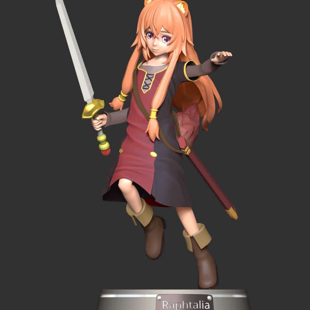 Child Raphtalia - The Rising of the Shield Hero - These information of model:

**- The height of current model is 20 cm and you can free to scale it.**

**- Format files: STL, OBJ to supporting 3D printing.**

Please don't hesitate to contact me if you have any issues question. - Os melhores arquivos para impressão 3D do mundo. Modelos stl divididos em partes para facilitar a impressão 3D. Todos os tipos de personagens, decoração, cosplay, próteses, peças. Qualidade na impressão 3D. Modelos 3D com preço acessível. Baixo custo. Compras coletivas de arquivos 3D.