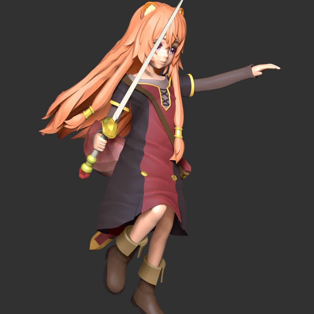 Child Raphtalia - The Rising of the Shield Hero - These information of model:

**- The height of current model is 20 cm and you can free to scale it.**

**- Format files: STL, OBJ to supporting 3D printing.**

Please don't hesitate to contact me if you have any issues question. - Os melhores arquivos para impressão 3D do mundo. Modelos stl divididos em partes para facilitar a impressão 3D. Todos os tipos de personagens, decoração, cosplay, próteses, peças. Qualidade na impressão 3D. Modelos 3D com preço acessível. Baixo custo. Compras coletivas de arquivos 3D.