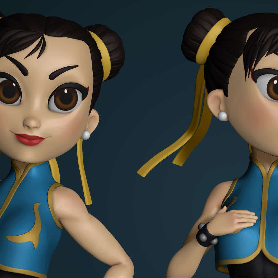 Chun-li Cartoon - Chun-li Cartoon stl file for 3d print - The best files for 3D printing in the world. Stl models divided into parts to facilitate 3D printing. All kinds of characters, decoration, cosplay, prosthetics, pieces. Quality in 3D printing. Affordable 3D models. Low cost. Collective purchases of 3D files.