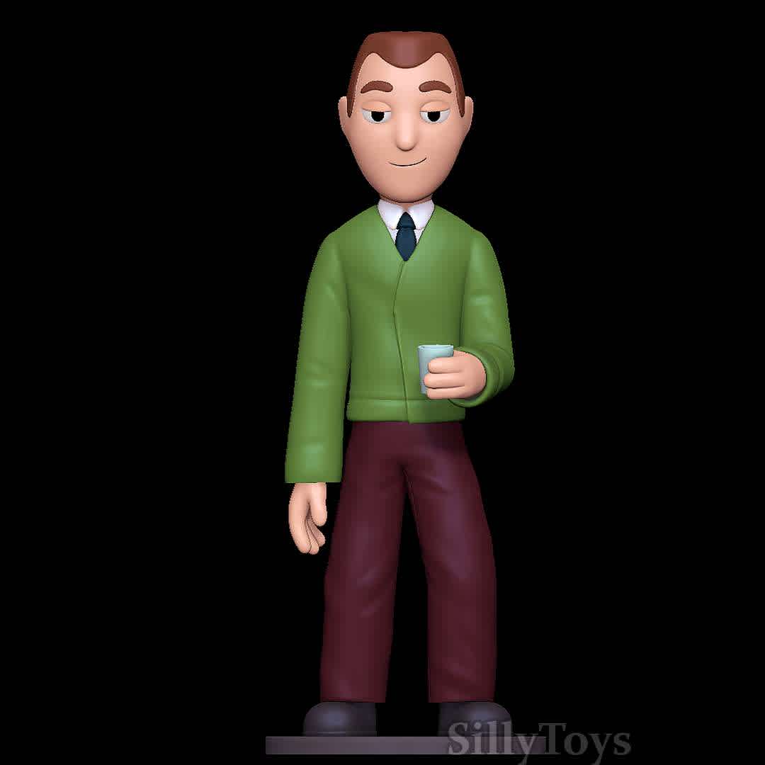 Clay Puppington -  Moral Orel - Cool guy - The best files for 3D printing in the world. Stl models divided into parts to facilitate 3D printing. All kinds of characters, decoration, cosplay, prosthetics, pieces. Quality in 3D printing. Affordable 3D models. Low cost. Collective purchases of 3D files.