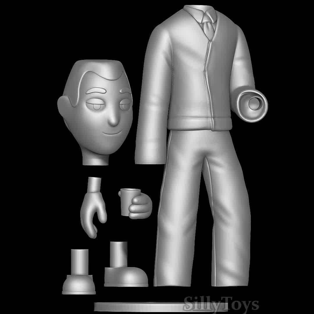 Clay Puppington -  Moral Orel - Cool guy - The best files for 3D printing in the world. Stl models divided into parts to facilitate 3D printing. All kinds of characters, decoration, cosplay, prosthetics, pieces. Quality in 3D printing. Affordable 3D models. Low cost. Collective purchases of 3D files.