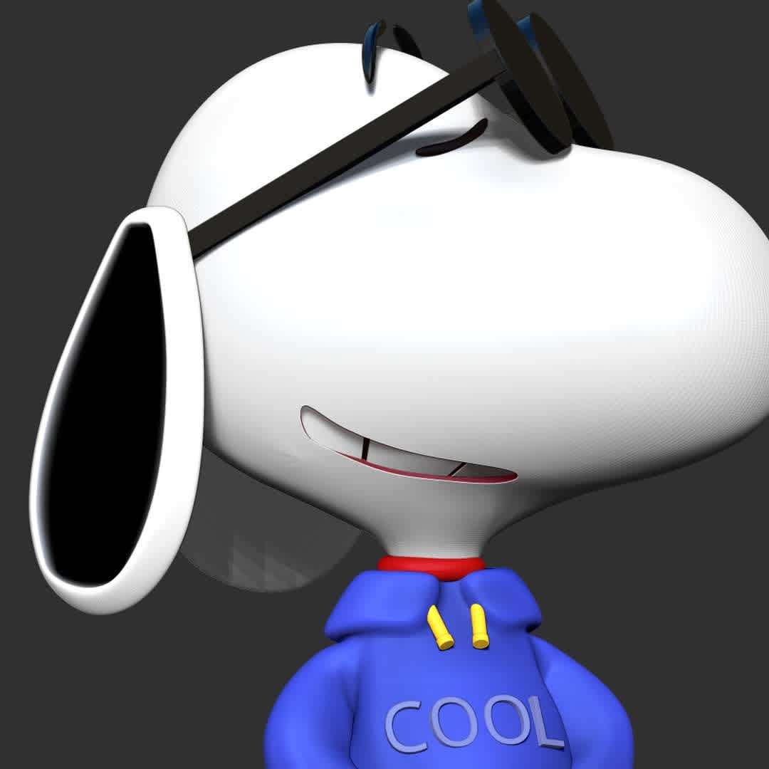 Cool Snoopy Dog - "If you still love this dog, then you are probably as old as I am."

Basic parameters:

- STL, OBJ format for 3D printing with 05 discrete objects
- ZTL format for Zbrush (version 2019.1.2 or later)
- Model height: 18cm
- Version 1.0 - Polygons: 711699 & Vertices: 403289

Model ready for 3D printing.

Please vote positively for me if you find this model useful. - Os melhores arquivos para impressão 3D do mundo. Modelos stl divididos em partes para facilitar a impressão 3D. Todos os tipos de personagens, decoração, cosplay, próteses, peças. Qualidade na impressão 3D. Modelos 3D com preço acessível. Baixo custo. Compras coletivas de arquivos 3D.