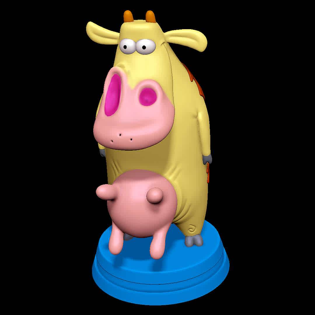 Cow - Cow and Chicken - Cow from Cow and Chicken - The best files for 3D printing in the world. Stl models divided into parts to facilitate 3D printing. All kinds of characters, decoration, cosplay, prosthetics, pieces. Quality in 3D printing. Affordable 3D models. Low cost. Collective purchases of 3D files.