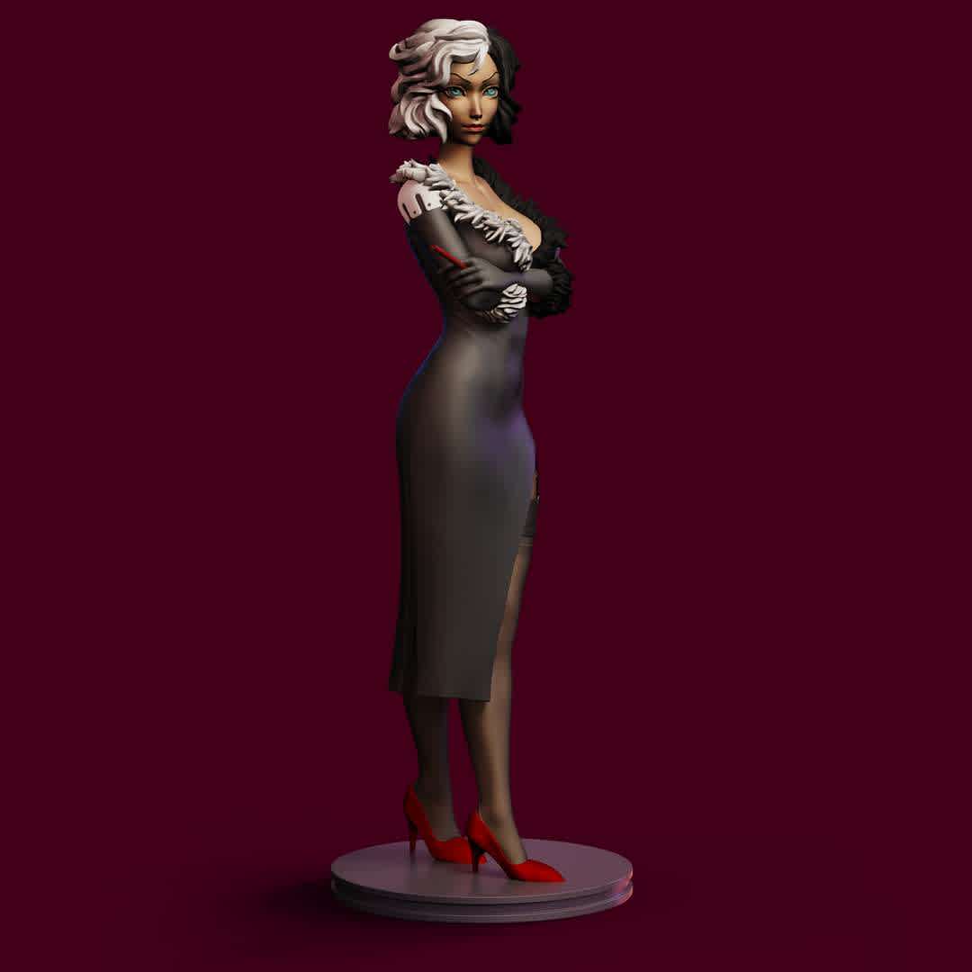 Cruella DeVille - Cruella De Ville from 101 dalmatians - The best files for 3D printing in the world. Stl models divided into parts to facilitate 3D printing. All kinds of characters, decoration, cosplay, prosthetics, pieces. Quality in 3D printing. Affordable 3D models. Low cost. Collective purchases of 3D files.