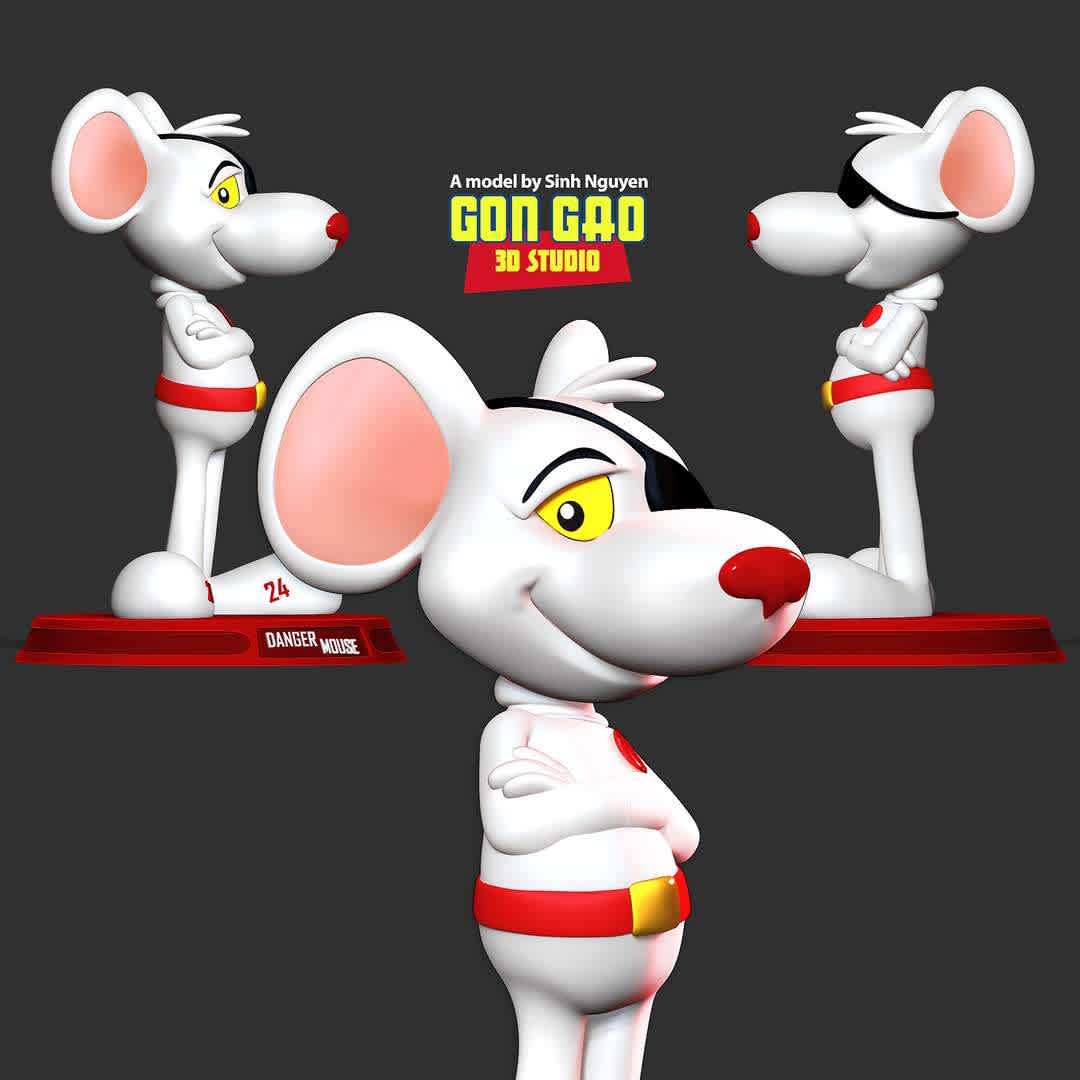 Danger Mouse Fanart  - "This is my first model in 2024. Wishing everyone a new year with lots of joy in life!"

Basic parameters:

- STL format for 3D printing with 04 discrete objects
- Model height: 10cm
- Version 1.0: Polygons: 1282525 & Vertices: 656156

Model ready for 3D printing.

Please vote positively for me if you find this model useful. - Os melhores arquivos para impressão 3D do mundo. Modelos stl divididos em partes para facilitar a impressão 3D. Todos os tipos de personagens, decoração, cosplay, próteses, peças. Qualidade na impressão 3D. Modelos 3D com preço acessível. Baixo custo. Compras coletivas de arquivos 3D.