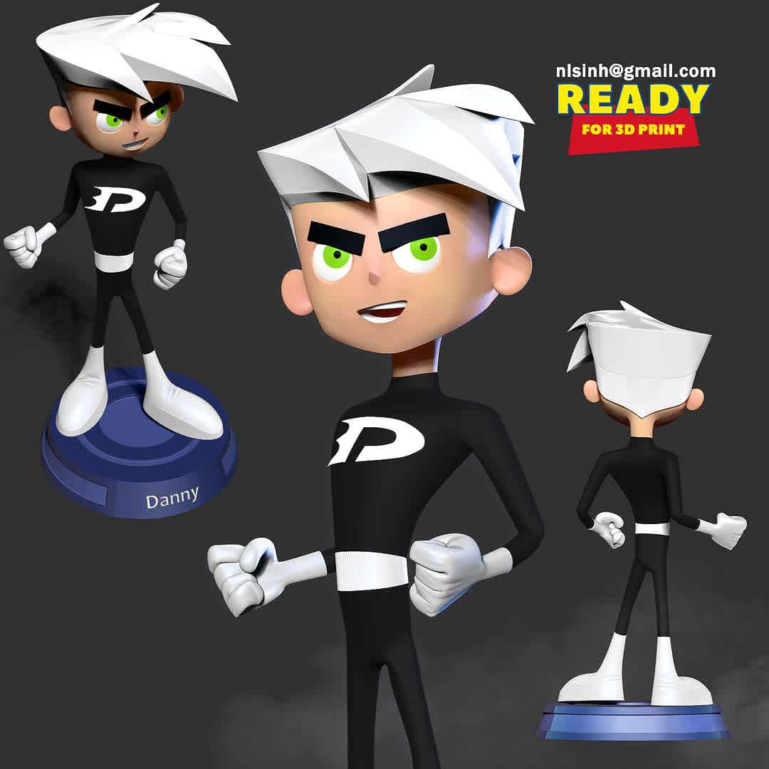 Danny Phantom Fanart  - Danny Phantom is an American animated action adventure television series created by Butch Hartman for Nickelodeon.

I have divided the 03 individual parts to make it easy for 3D printing:

- OBJ, STL files are ready for 3D printing.

- Zbrush original files for you to customize as you like.

26th September, 2020: This is version 1.0 of this model.

1st April, 2022: version 1.1 - Merge parts together for neater & Presenting images to make the post look better.

Thanks very much for viewing my model. Hope you guys like him. Best regards! - The best files for 3D printing in the world. Stl models divided into parts to facilitate 3D printing. All kinds of characters, decoration, cosplay, prosthetics, pieces. Quality in 3D printing. Affordable 3D models. Low cost. Collective purchases of 3D files.