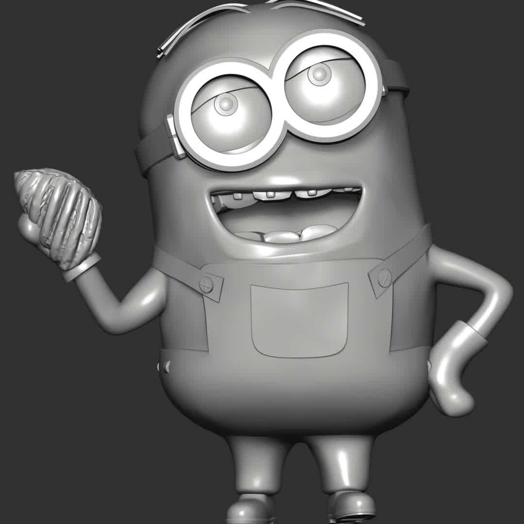 Dave - Despicable Me - **Dave is one of the Minions.**

**The model ready for 3D printing.**

These information of model:

**- Format files: STL, OBJ to supporting 3D printing.**

**- Can be assembled without glue (glue is optional)**

**- Split down to 2 parts**

**- The height of current model is 20 cm and you can free to scale it.**

**- ZTL format for Zbrush for you to customize as you like.**

Please don't hesitate to contact me if you have any issues question.

If you see this model useful, please vote positively for it.
 - Os melhores arquivos para impressão 3D do mundo. Modelos stl divididos em partes para facilitar a impressão 3D. Todos os tipos de personagens, decoração, cosplay, próteses, peças. Qualidade na impressão 3D. Modelos 3D com preço acessível. Baixo custo. Compras coletivas de arquivos 3D.