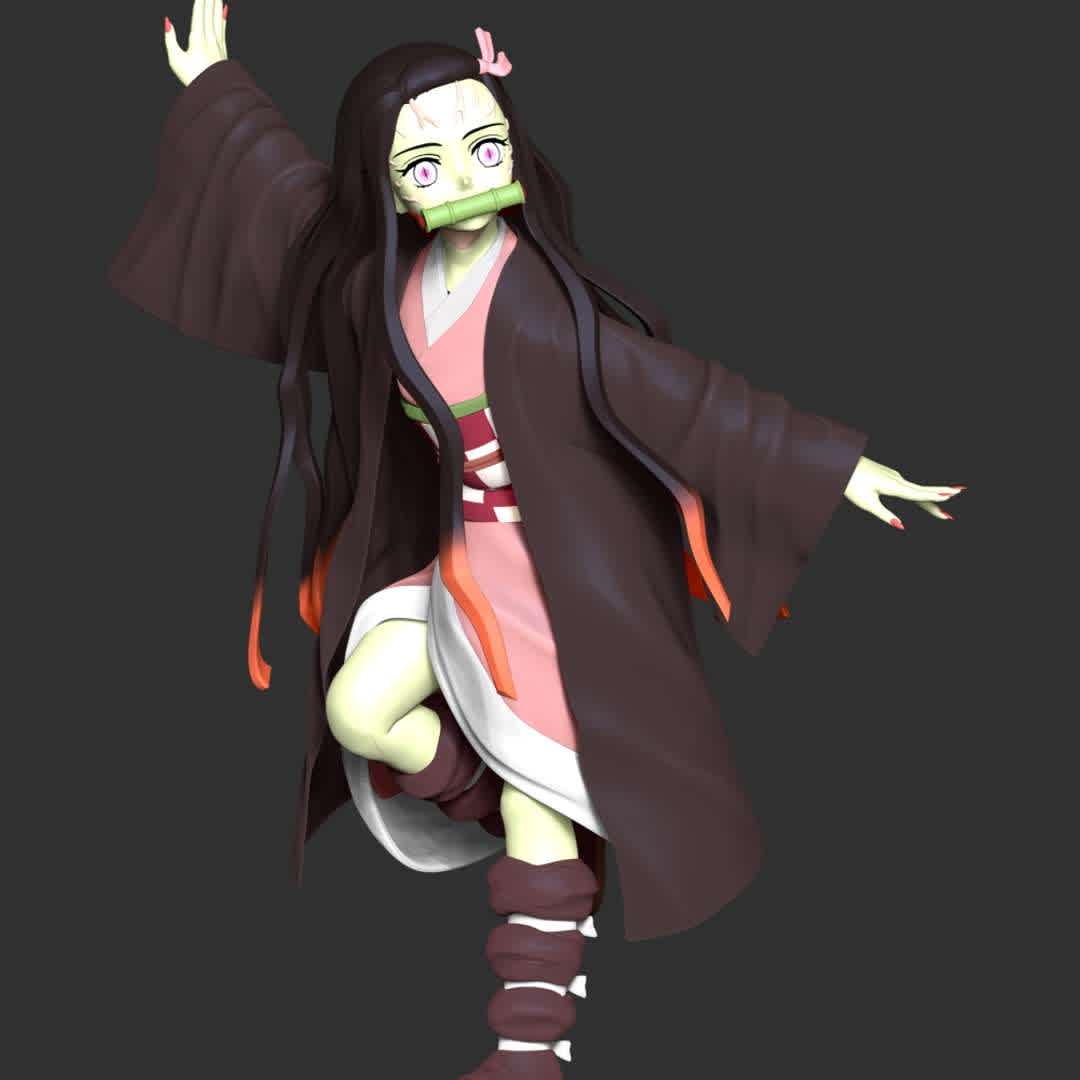 Demon Slayer Hinokami Chronicles - Nezuko - **The model ready for 3D printing.**

These information of model:

**- Format files: STL, OBJ to supporting 3D printing.**

**- Can be assembled without glue (glue is optional)**

**- Split down to 2 parts**

**- The height of current model is 20 cm and you can free to scale it.**

**- ZTL format for Zbrush for you to customize as you like.**

Please don't hesitate to contact me if you have any issues question.

If you see this model useful, please vote positively for it. - Los mejores archivos para impresión 3D del mundo. Modelos Stl divididos en partes para facilitar la impresión 3D. Todo tipo de personajes, decoración, cosplay, prótesis, piezas. Calidad en impresión 3D. Modelos 3D asequibles. Bajo costo. Compras colectivas de archivos 3D.