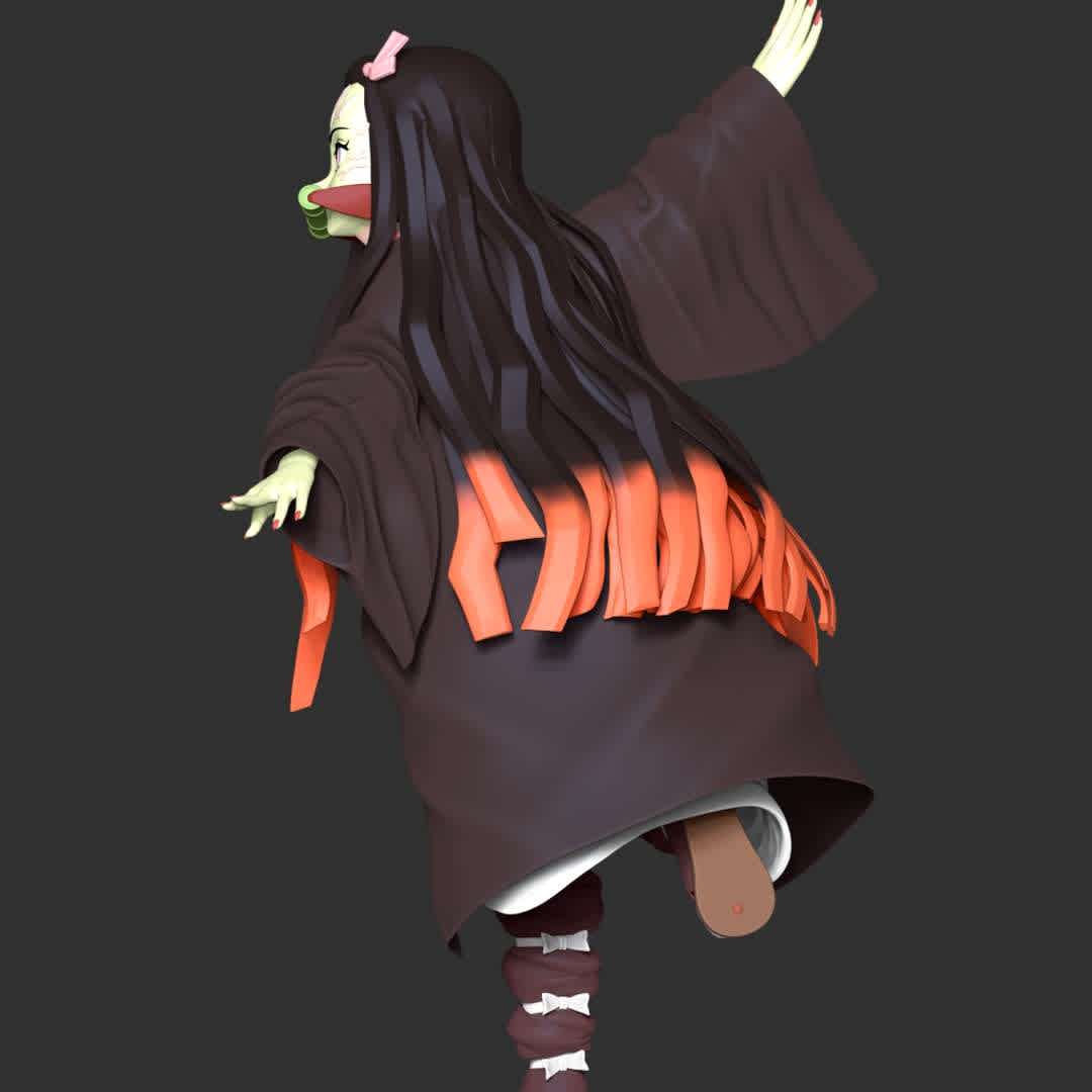 Demon Slayer Hinokami Chronicles - Nezuko - **The model ready for 3D printing.**

These information of model:

**- Format files: STL, OBJ to supporting 3D printing.**

**- Can be assembled without glue (glue is optional)**

**- Split down to 2 parts**

**- The height of current model is 20 cm and you can free to scale it.**

**- ZTL format for Zbrush for you to customize as you like.**

Please don't hesitate to contact me if you have any issues question.

If you see this model useful, please vote positively for it. - The best files for 3D printing in the world. Stl models divided into parts to facilitate 3D printing. All kinds of characters, decoration, cosplay, prosthetics, pieces. Quality in 3D printing. Affordable 3D models. Low cost. Collective purchases of 3D files.