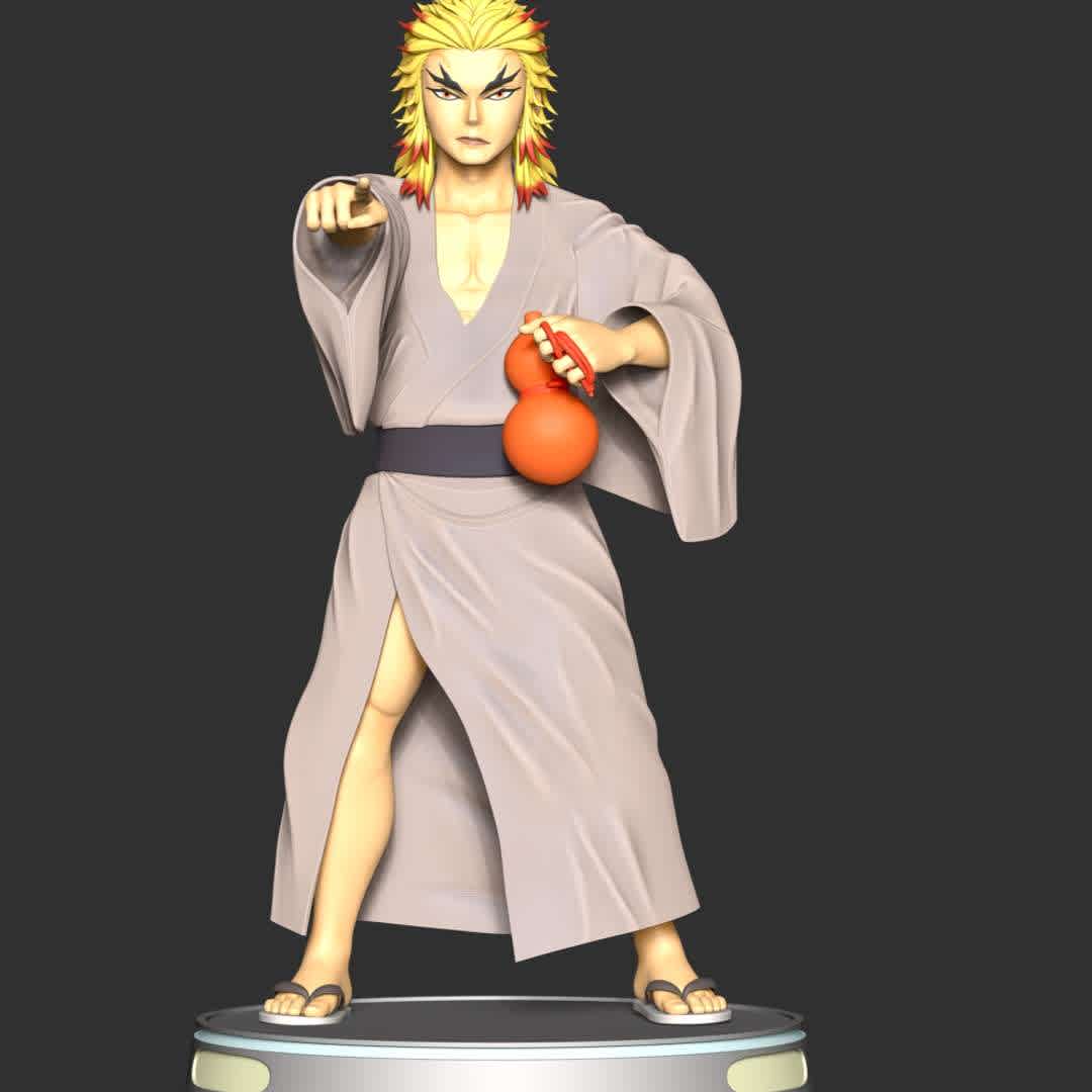 Demon Slayer - Shinjuro Rengoku - These information of model:

**- The height of current model is 30 cm and you can free to scale it.**

**- Format files: STL, OBJ to supporting 3D printing.**

Please don't hesitate to contact me if you have any issues question. - The best files for 3D printing in the world. Stl models divided into parts to facilitate 3D printing. All kinds of characters, decoration, cosplay, prosthetics, pieces. Quality in 3D printing. Affordable 3D models. Low cost. Collective purchases of 3D files.