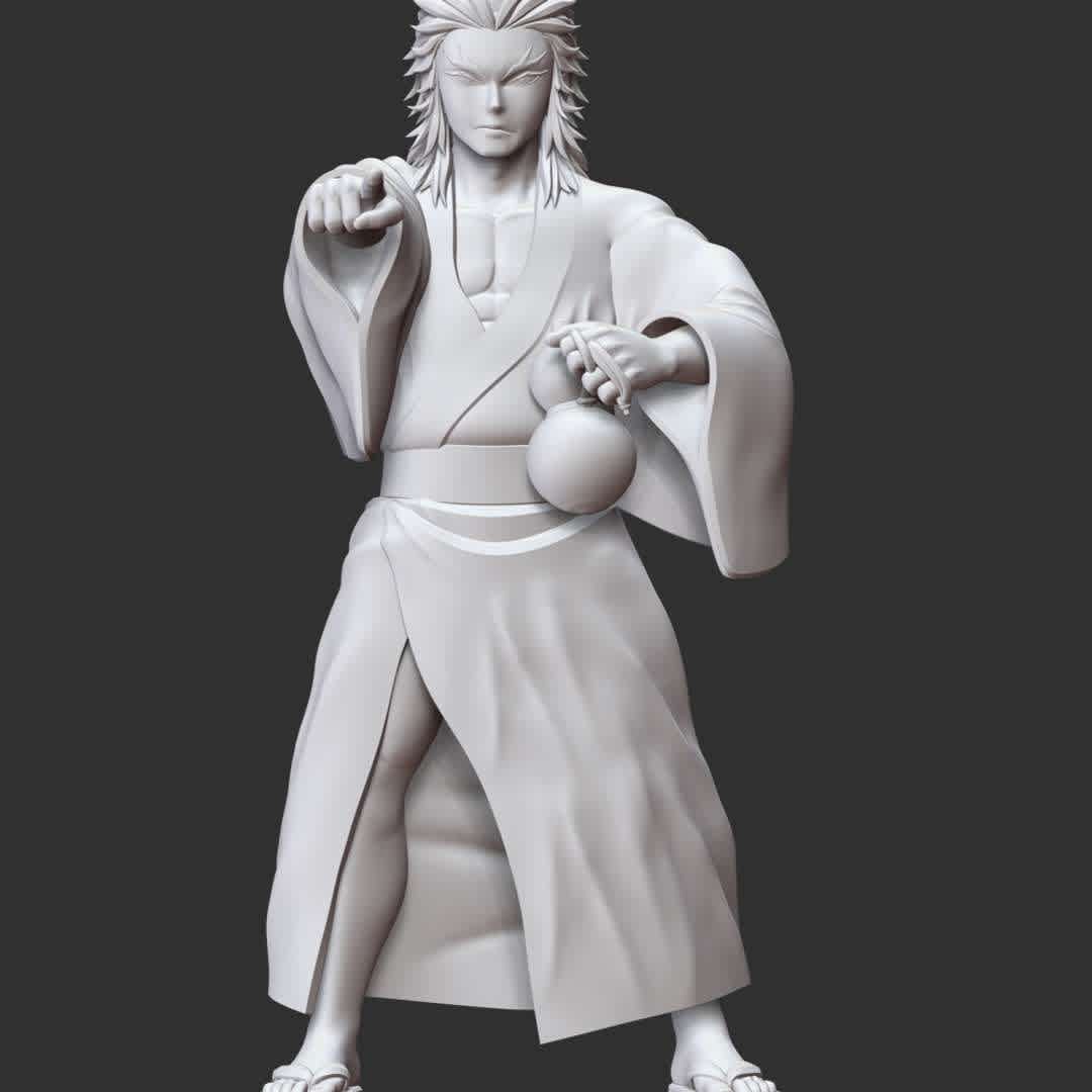 Demon Slayer - Shinjuro Rengoku - These information of model:

**- The height of current model is 30 cm and you can free to scale it.**

**- Format files: STL, OBJ to supporting 3D printing.**

Please don't hesitate to contact me if you have any issues question. - The best files for 3D printing in the world. Stl models divided into parts to facilitate 3D printing. All kinds of characters, decoration, cosplay, prosthetics, pieces. Quality in 3D printing. Affordable 3D models. Low cost. Collective purchases of 3D files.