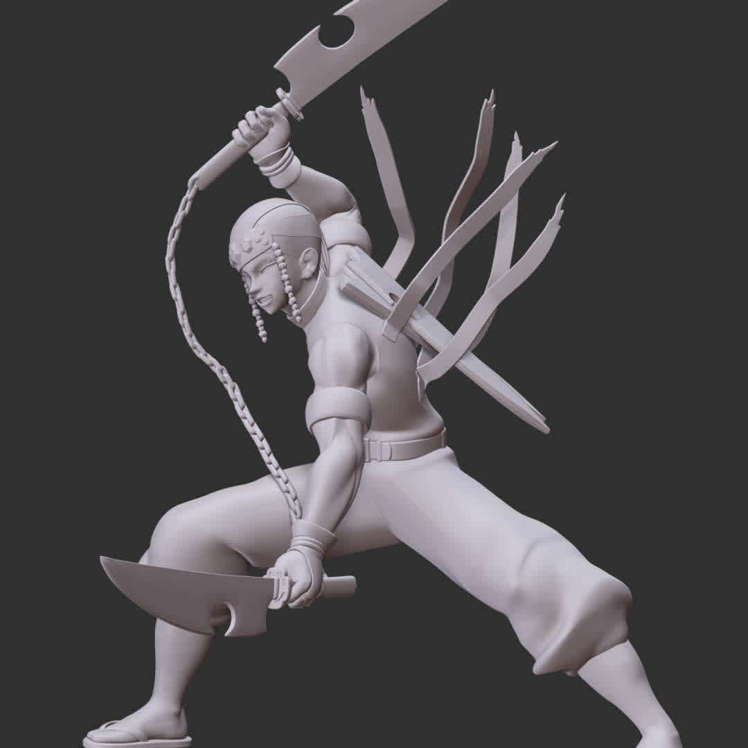 Demon Slayer - Tengen Uzui - These information of model:

**- The height of current model is 30 cm and you can free to scale it.**

**- Format files: STL, OBJ to supporting 3D printing.**

Please don't hesitate to contact me if you have any issues question. - The best files for 3D printing in the world. Stl models divided into parts to facilitate 3D printing. All kinds of characters, decoration, cosplay, prosthetics, pieces. Quality in 3D printing. Affordable 3D models. Low cost. Collective purchases of 3D files.