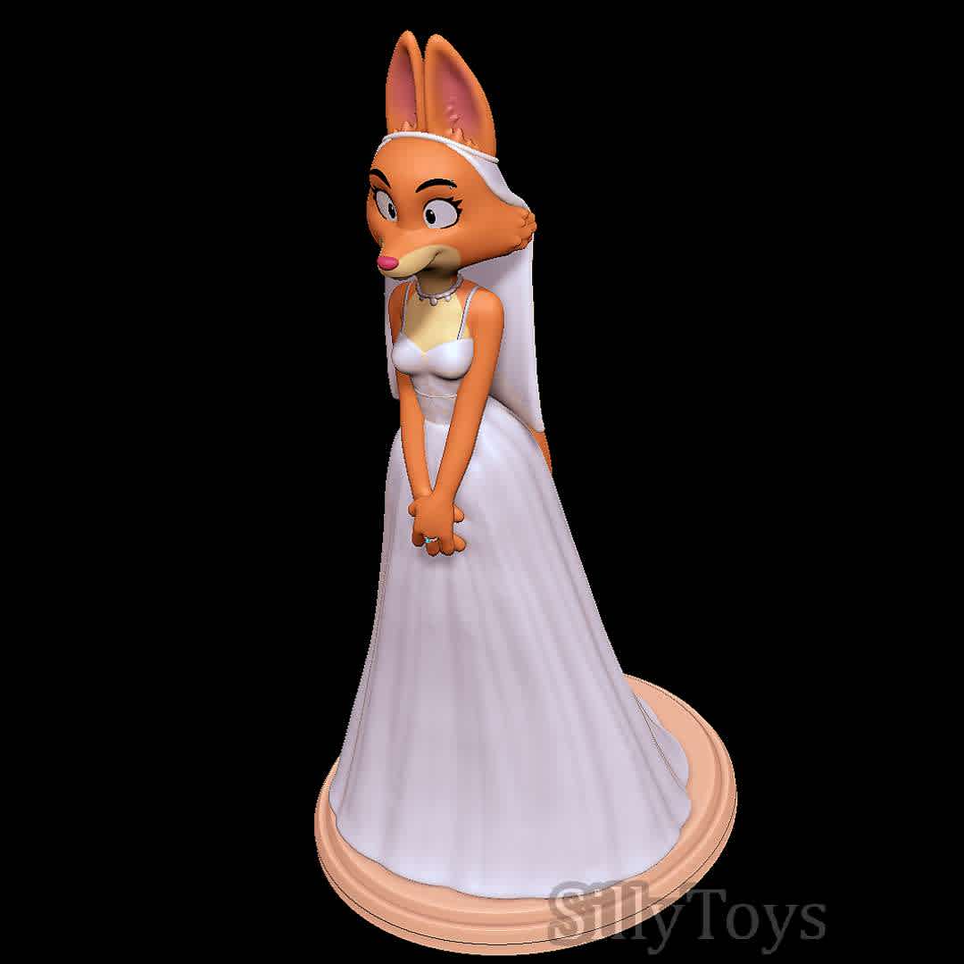 Diane Foxington with Wedding Dress - Diane got married, i wonder with who... - Los mejores archivos para impresión 3D del mundo. Modelos Stl divididos en partes para facilitar la impresión 3D. Todo tipo de personajes, decoración, cosplay, prótesis, piezas. Calidad en impresión 3D. Modelos 3D asequibles. Bajo costo. Compras colectivas de archivos 3D.