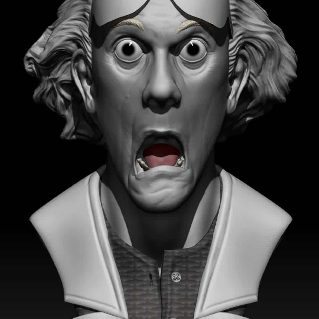 doc brown - Hello bust doc brown Back to the future with 20 cm - The best files for 3D printing in the world. Stl models divided into parts to facilitate 3D printing. All kinds of characters, decoration, cosplay, prosthetics, pieces. Quality in 3D printing. Affordable 3D models. Low cost. Collective purchases of 3D files.