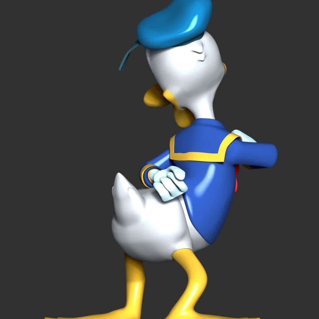 Donald duck  - These information of model:

**- The height of current model is 20 cm and you can free to scale it.**

**- Format files: STL, OBJ to supporting 3D printing.**

Please don't hesitate to contact me if you have any issues question. - The best files for 3D printing in the world. Stl models divided into parts to facilitate 3D printing. All kinds of characters, decoration, cosplay, prosthetics, pieces. Quality in 3D printing. Affordable 3D models. Low cost. Collective purchases of 3D files.