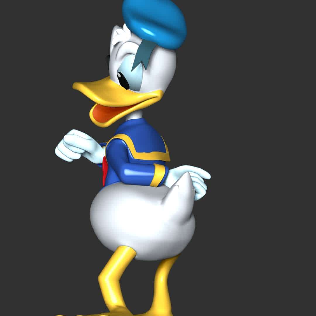 Donald duck  - These information of model:

**- The height of current model is 20 cm and you can free to scale it.**

**- Format files: STL, OBJ to supporting 3D printing.**

Please don't hesitate to contact me if you have any issues question. - The best files for 3D printing in the world. Stl models divided into parts to facilitate 3D printing. All kinds of characters, decoration, cosplay, prosthetics, pieces. Quality in 3D printing. Affordable 3D models. Low cost. Collective purchases of 3D files.