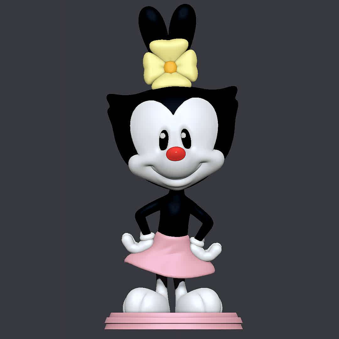 Dot Warner - Animaniacs - Character from Animaniacs
 - Los mejores archivos para impresión 3D del mundo. Modelos Stl divididos en partes para facilitar la impresión 3D. Todo tipo de personajes, decoración, cosplay, prótesis, piezas. Calidad en impresión 3D. Modelos 3D asequibles. Bajo costo. Compras colectivas de archivos 3D.