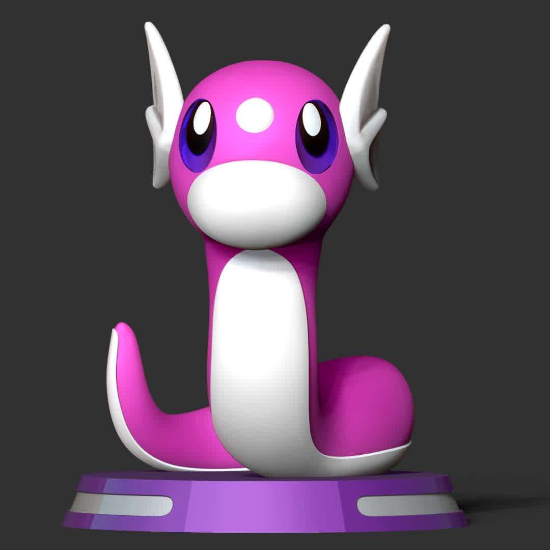 Dratini - Pokemon Go - When you download the model then you will own: 
- STL, OBJ format files are ready for 3D printing
- Zbrush original files (ZTL) for you to customize as you like. 
This is version 1.0 of this model.
Hope you like it. Thanks for viewing! - The best files for 3D printing in the world. Stl models divided into parts to facilitate 3D printing. All kinds of characters, decoration, cosplay, prosthetics, pieces. Quality in 3D printing. Affordable 3D models. Low cost. Collective purchases of 3D files.