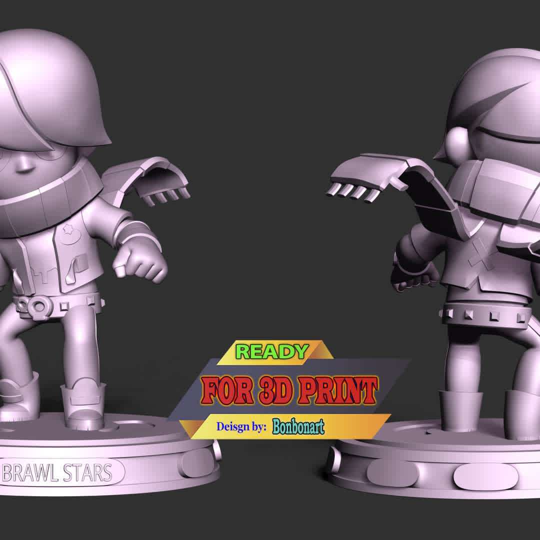 Edgar Brawl Stars - This model has a height of 12 cm.

When you purchase this model, you will own:

- STL, OBJ file with 03 separated files (with key to connect together) is ready for 3D printing.

- Zbrush original files (ZTL) for you to customize as you like.

This is version 1.0 of this model.

Hope you like him. Thanks for viewing! - Los mejores archivos para impresión 3D del mundo. Modelos Stl divididos en partes para facilitar la impresión 3D. Todo tipo de personajes, decoración, cosplay, prótesis, piezas. Calidad en impresión 3D. Modelos 3D asequibles. Bajo costo. Compras colectivas de archivos 3D.