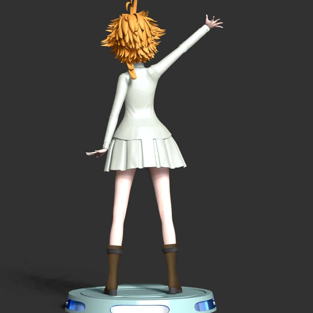 Emma - The Promised Neverland - This model has a height of 15 cm.

When you purchase this model, you will own:

 - STL, OBJ file with 05 separated files (included key to connect parts) is ready for 3D printing.
 - Zbrush original files (ZTL) for you to customize as you like.

This is version 1.0 of this model.

Thanks for viewing! Hope you like her.  - The best files for 3D printing in the world. Stl models divided into parts to facilitate 3D printing. All kinds of characters, decoration, cosplay, prosthetics, pieces. Quality in 3D printing. Affordable 3D models. Low cost. Collective purchases of 3D files.