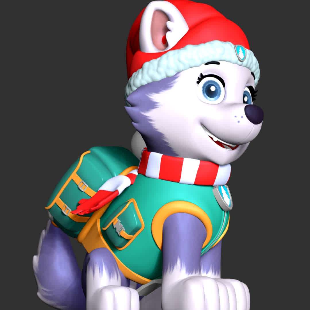 Everest Christmas - Paw Patrol - **Let's celebrate Christmas with Everest Paw Patrol**

These information of model:

**- The height of current model is 20 cm and you can free to scale it.**

**- Format files: STL, OBJ to supporting 3D printing.**

Please don't hesitate to contact me if you have any issues question. - The best files for 3D printing in the world. Stl models divided into parts to facilitate 3D printing. All kinds of characters, decoration, cosplay, prosthetics, pieces. Quality in 3D printing. Affordable 3D models. Low cost. Collective purchases of 3D files.