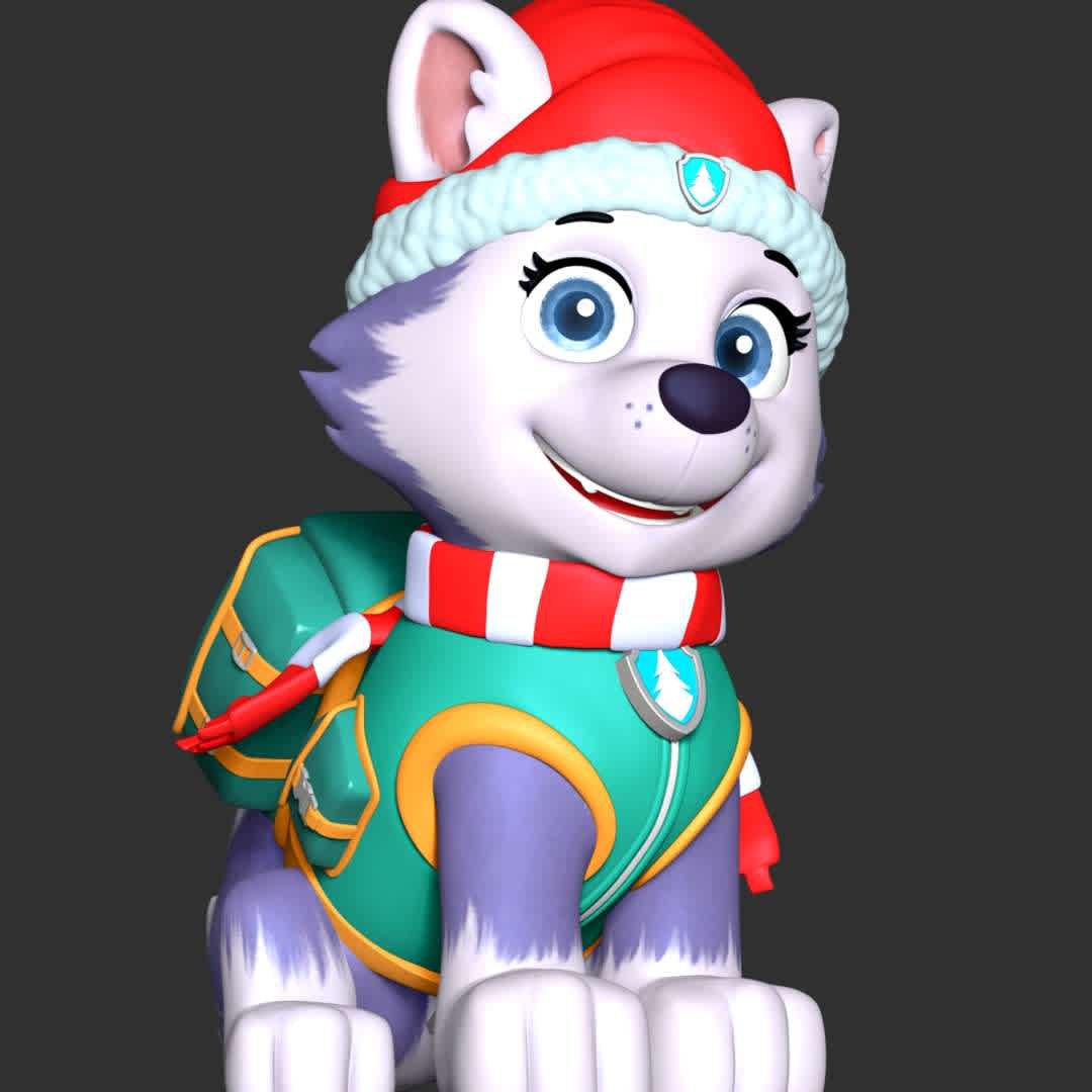 Everest Christmas - Paw Patrol - **Let's celebrate Christmas with Everest Paw Patrol**

These information of model:

**- The height of current model is 20 cm and you can free to scale it.**

**- Format files: STL, OBJ to supporting 3D printing.**

Please don't hesitate to contact me if you have any issues question. - The best files for 3D printing in the world. Stl models divided into parts to facilitate 3D printing. All kinds of characters, decoration, cosplay, prosthetics, pieces. Quality in 3D printing. Affordable 3D models. Low cost. Collective purchases of 3D files.