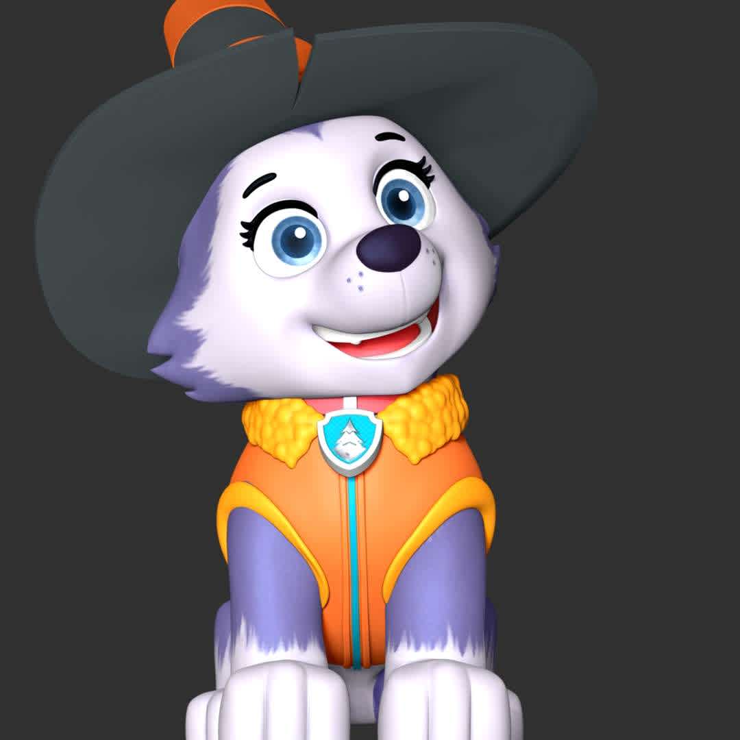 Everest Halloween - Paw Patrol - These information of model:

**- The height of current model is 20 cm and you can free to scale it.**

**- Format files: STL, OBJ to supporting 3D printing.**

Please don't hesitate to contact me if you have any issues question. - The best files for 3D printing in the world. Stl models divided into parts to facilitate 3D printing. All kinds of characters, decoration, cosplay, prosthetics, pieces. Quality in 3D printing. Affordable 3D models. Low cost. Collective purchases of 3D files.