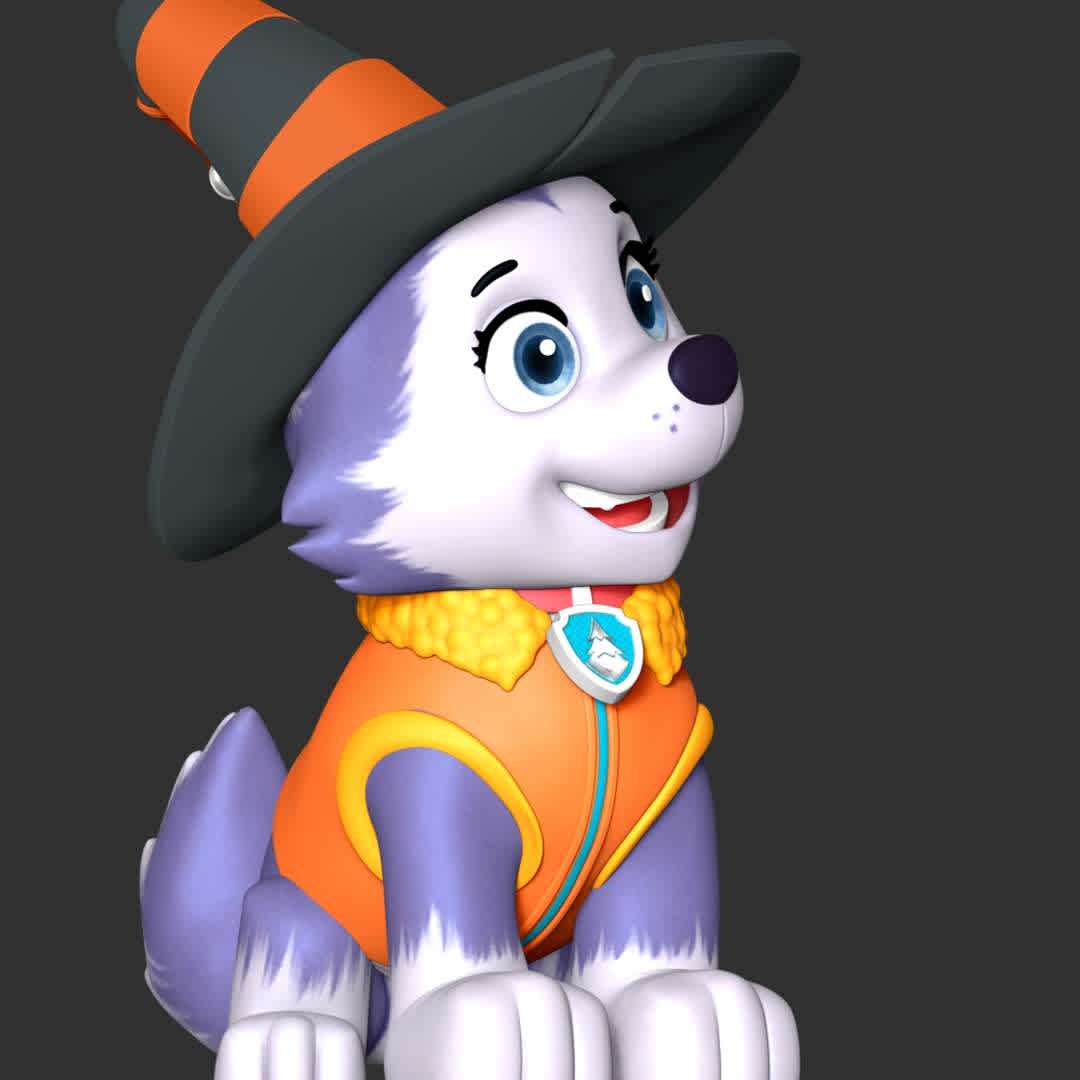 Everest Halloween - Paw Patrol - These information of model:

**- The height of current model is 20 cm and you can free to scale it.**

**- Format files: STL, OBJ to supporting 3D printing.**

Please don't hesitate to contact me if you have any issues question. - The best files for 3D printing in the world. Stl models divided into parts to facilitate 3D printing. All kinds of characters, decoration, cosplay, prosthetics, pieces. Quality in 3D printing. Affordable 3D models. Low cost. Collective purchases of 3D files.