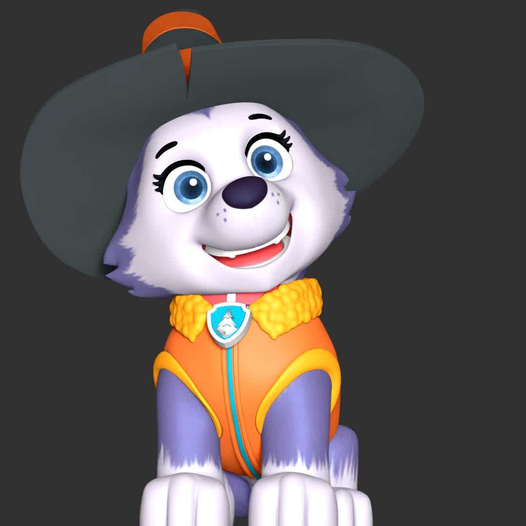 Everest Halloween - Paw Patrol - These information of model:

**- The height of current model is 20 cm and you can free to scale it.**

**- Format files: STL, OBJ to supporting 3D printing.**

Please don't hesitate to contact me if you have any issues question. - The best files for 3D printing in the world. Stl models divided into parts to facilitate 3D printing. All kinds of characters, decoration, cosplay, prosthetics, pieces. Quality in 3D printing. Affordable 3D models. Low cost. Collective purchases of 3D files.