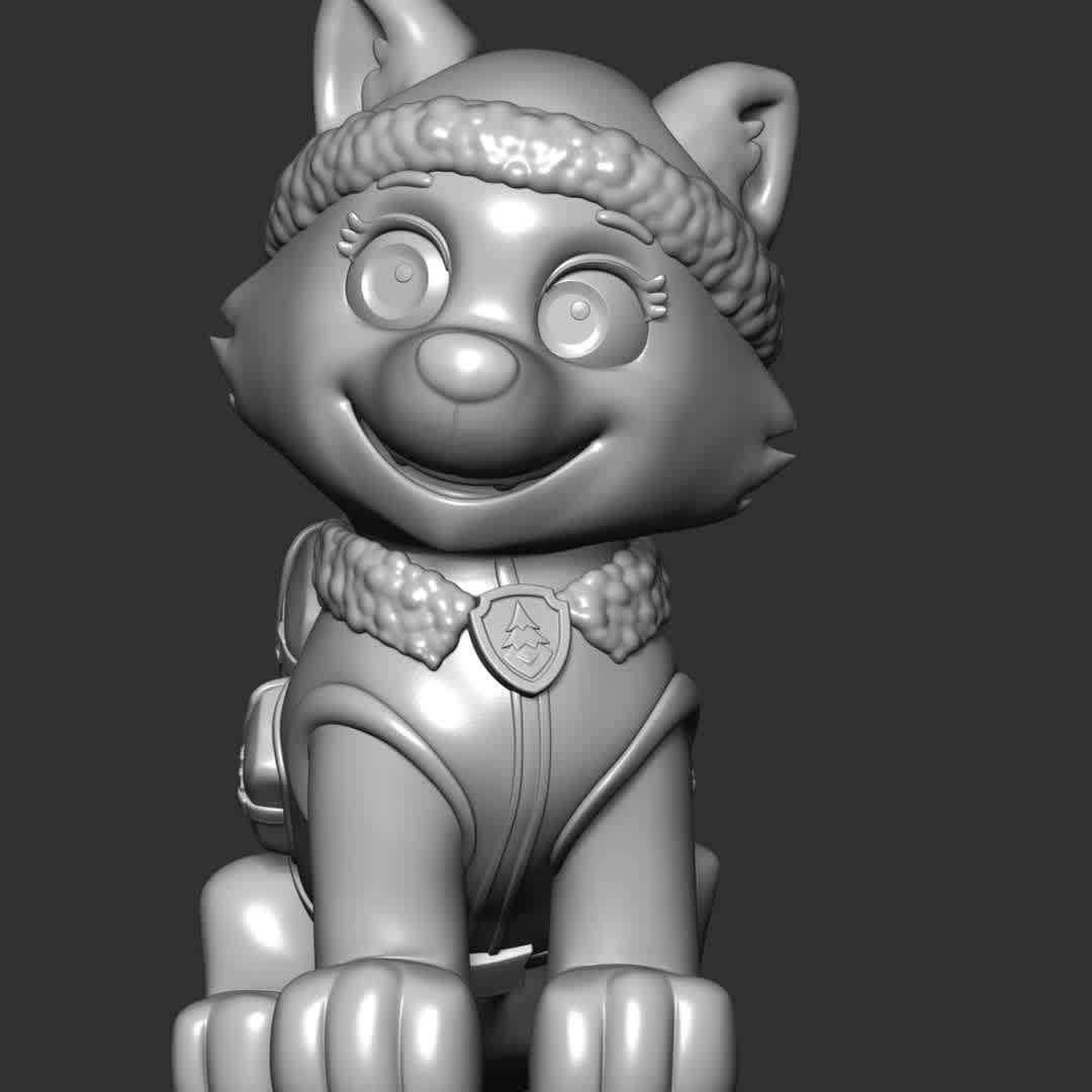 Everest - paw patrol - These information of model:

**- The height of current model is 20 cm and you can free to scale it.**

**- Format files: STL, OBJ to supporting 3D printing.**

Please don't hesitate to contact me if you have any issues question. - The best files for 3D printing in the world. Stl models divided into parts to facilitate 3D printing. All kinds of characters, decoration, cosplay, prosthetics, pieces. Quality in 3D printing. Affordable 3D models. Low cost. Collective purchases of 3D files.