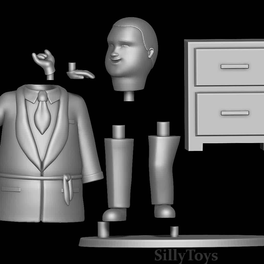 Fancy Bobby Hill - King of the Hill - He fancy - The best files for 3D printing in the world. Stl models divided into parts to facilitate 3D printing. All kinds of characters, decoration, cosplay, prosthetics, pieces. Quality in 3D printing. Affordable 3D models. Low cost. Collective purchases of 3D files.