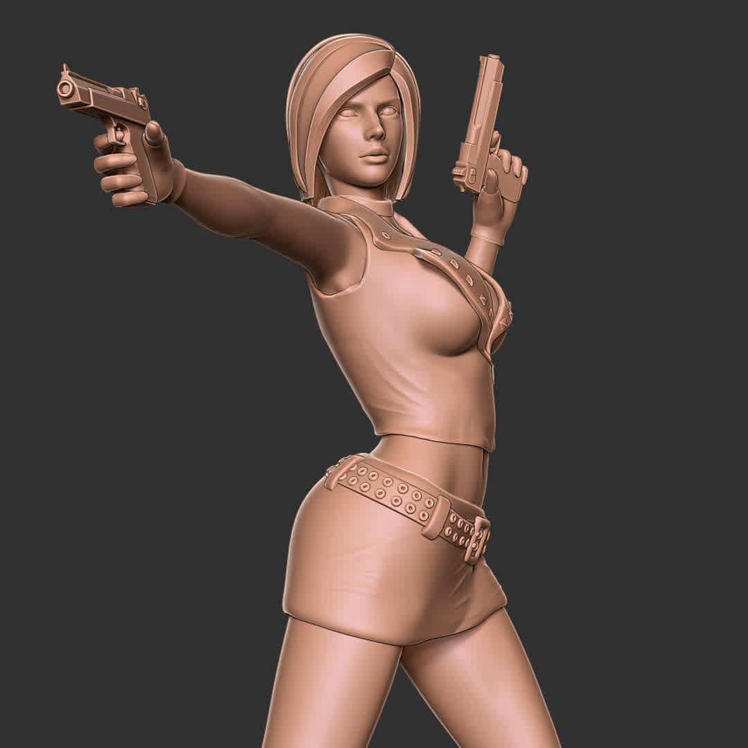 Female assassin Remake - I made this model a long time ago. But at that time there were so many errors that it could not be ready for 3D printing.

"The short-haired assassins with cold-faced faces were skilled at shooting.
I take inspiration from the model's figure of the character from the artstation."

Basic parameters:

01. - STL format for 3D printing with 06 discrete objects
02. - Model height: 30cm
03. - Polygons: **5205889 & Vertices: 3806131
04. - Version:
+ 29th Oct, 2019: version 1.0
+ 26th Jan, 2024: version 1.1 - Fix the entire model to be ready for 3D printing

Model ready for 3D printing.

Please vote positively for me if you find this model useful. - Los mejores archivos para impresión 3D del mundo. Modelos Stl divididos en partes para facilitar la impresión 3D. Todo tipo de personajes, decoración, cosplay, prótesis, piezas. Calidad en impresión 3D. Modelos 3D asequibles. Bajo costo. Compras colectivas de archivos 3D.