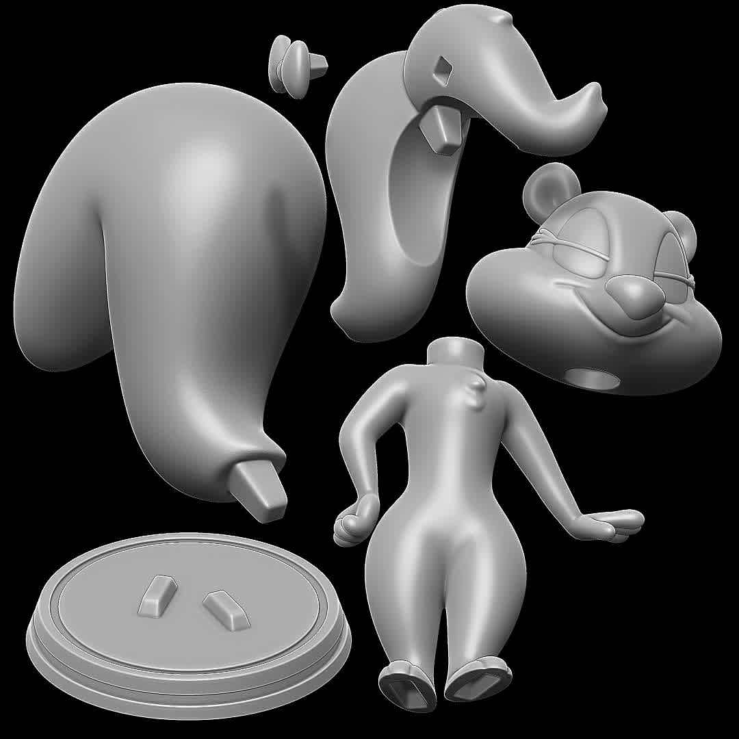 fifi la fume - tiny toons adventures - character from tiny toons adventures
 - The best files for 3D printing in the world. Stl models divided into parts to facilitate 3D printing. All kinds of characters, decoration, cosplay, prosthetics, pieces. Quality in 3D printing. Affordable 3D models. Low cost. Collective purchases of 3D files.