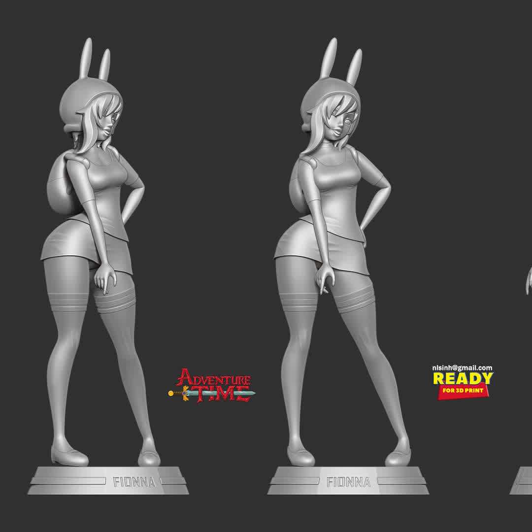 Fionna - Adventure Time Fanart - Fionna (previously spelled Fiona and also known as Fionna the Human) is an in-universe fictional character and the gender-swapped version of Finn - quote from wiki

When you purchase this model, you will own:

- STL, OBJ file with 06 separated files (with key to connect together) is ready for 3D printing.

- Zbrush original files (ZTL) for you to customize as you like.

This is version 1.0 of this model.

Thanks for viewing! - The best files for 3D printing in the world. Stl models divided into parts to facilitate 3D printing. All kinds of characters, decoration, cosplay, prosthetics, pieces. Quality in 3D printing. Affordable 3D models. Low cost. Collective purchases of 3D files.