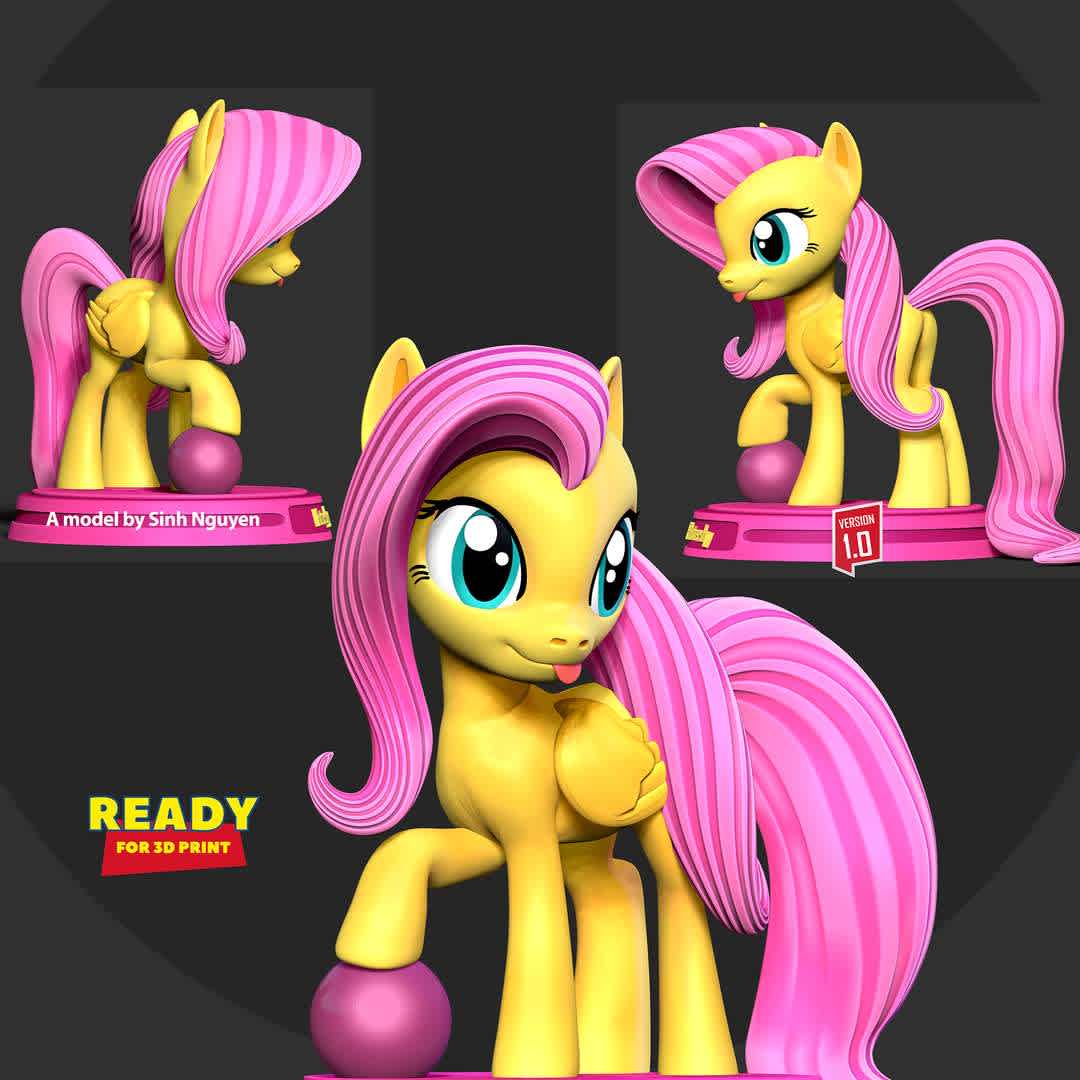 Fluttershy - Little Pony - "Fluttershy is a female Pegasus pony and one of the main characters of My Little Pony Friendship is Magic."

Basic parameters:

- STL format for 3D printing with 05 discrete objects
- Model height: 15cm
- Version 1.0: Polygons: 1761503 & Vertices: 924539

Model ready for 3D printing.

Please vote positively for me if you find this model useful. - Los mejores archivos para impresión 3D del mundo. Modelos Stl divididos en partes para facilitar la impresión 3D. Todo tipo de personajes, decoración, cosplay, prótesis, piezas. Calidad en impresión 3D. Modelos 3D asequibles. Bajo costo. Compras colectivas de archivos 3D.